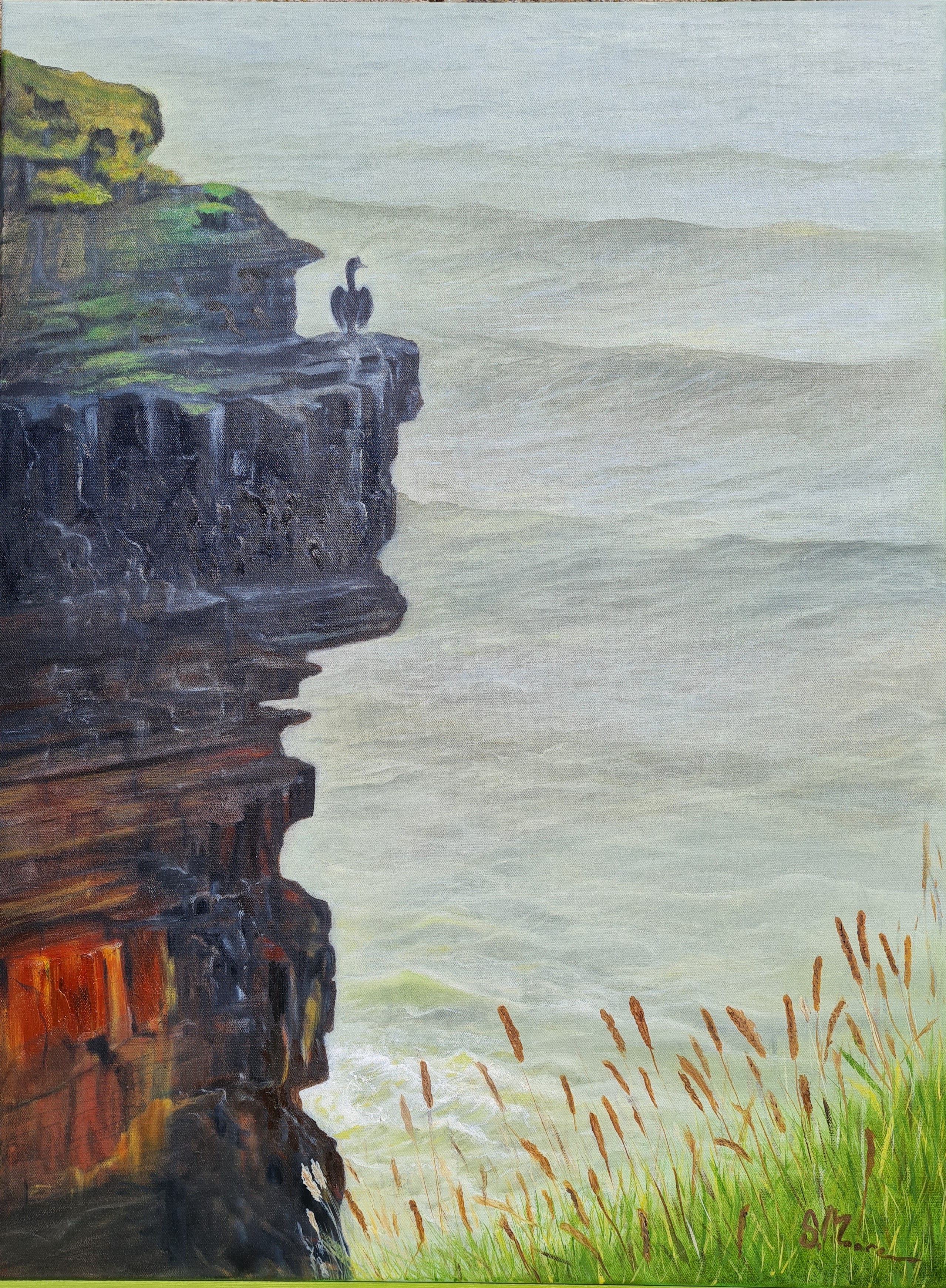 Cliffside Serenity Painting