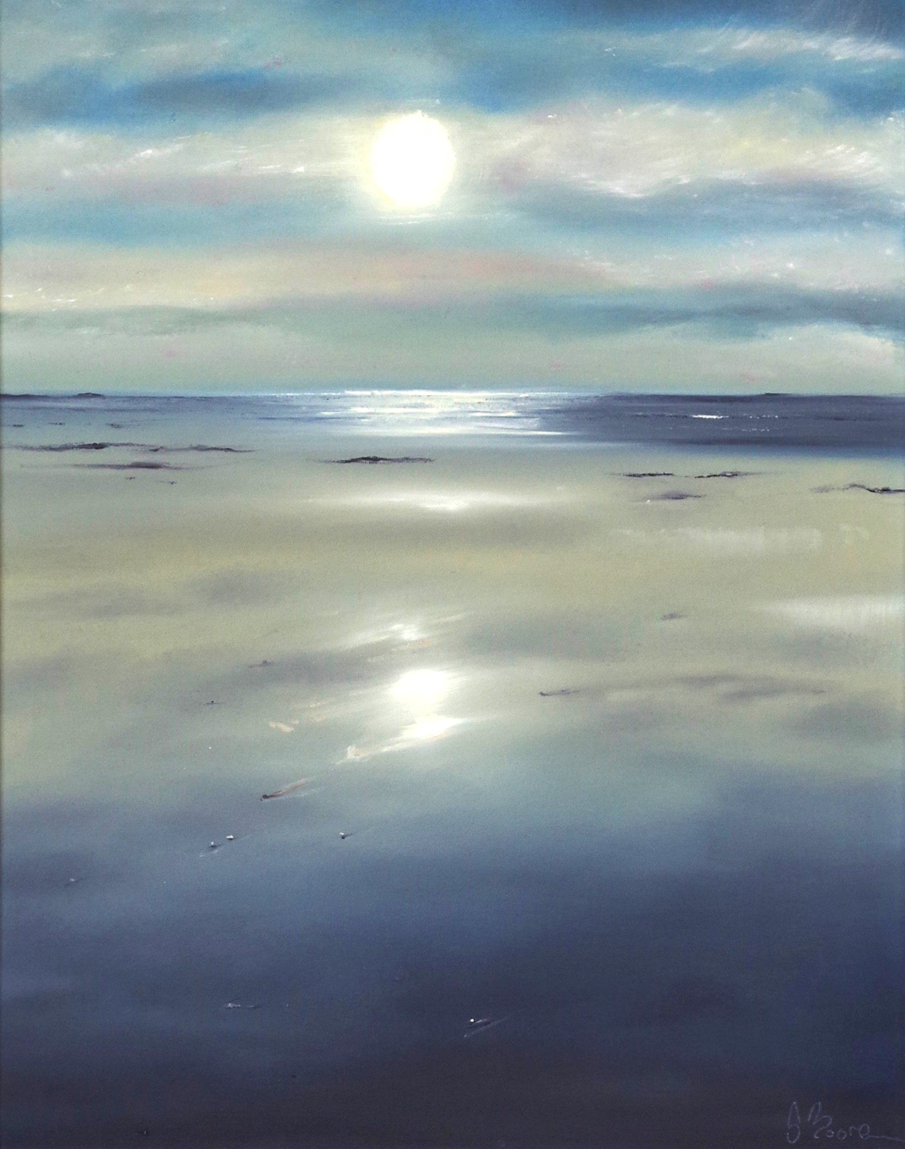 Seaside Sunset Oil Painting