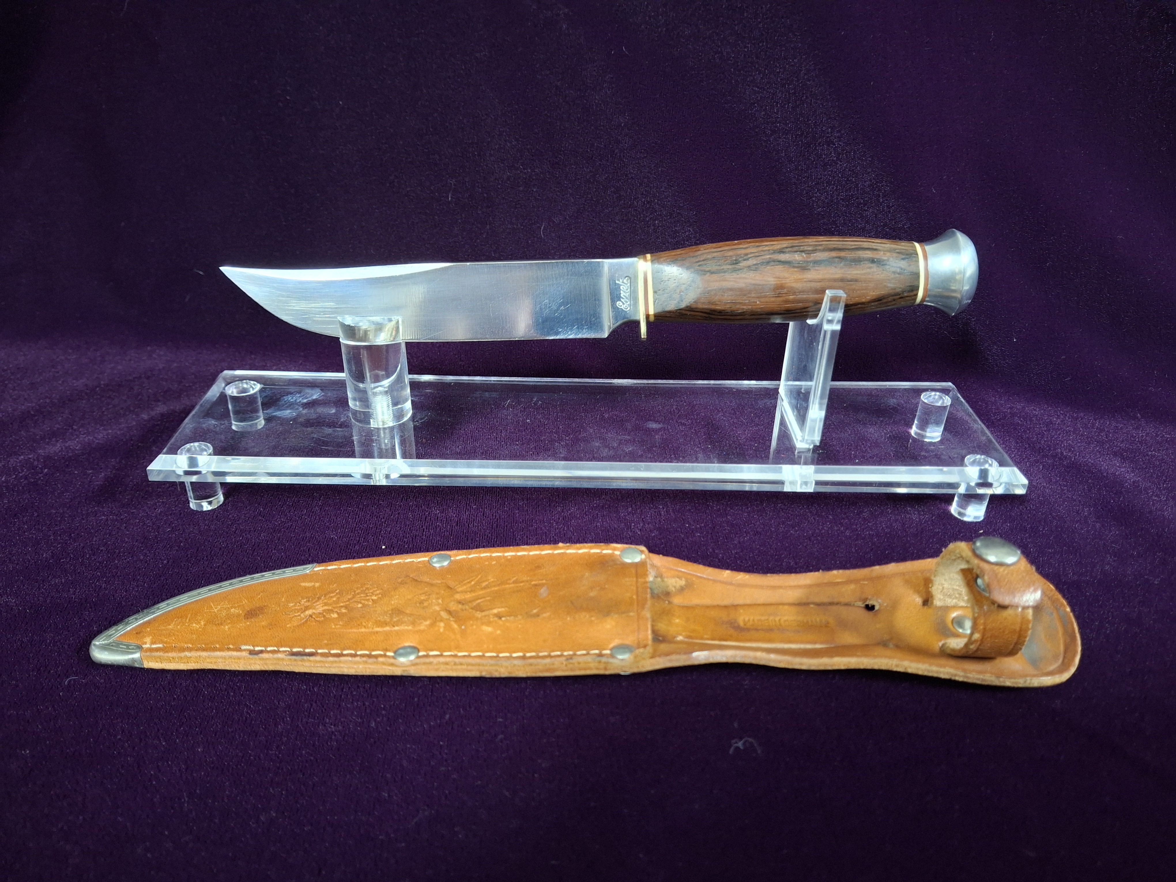 Eszet Vintage Polished Wood Handle Hunting Knife