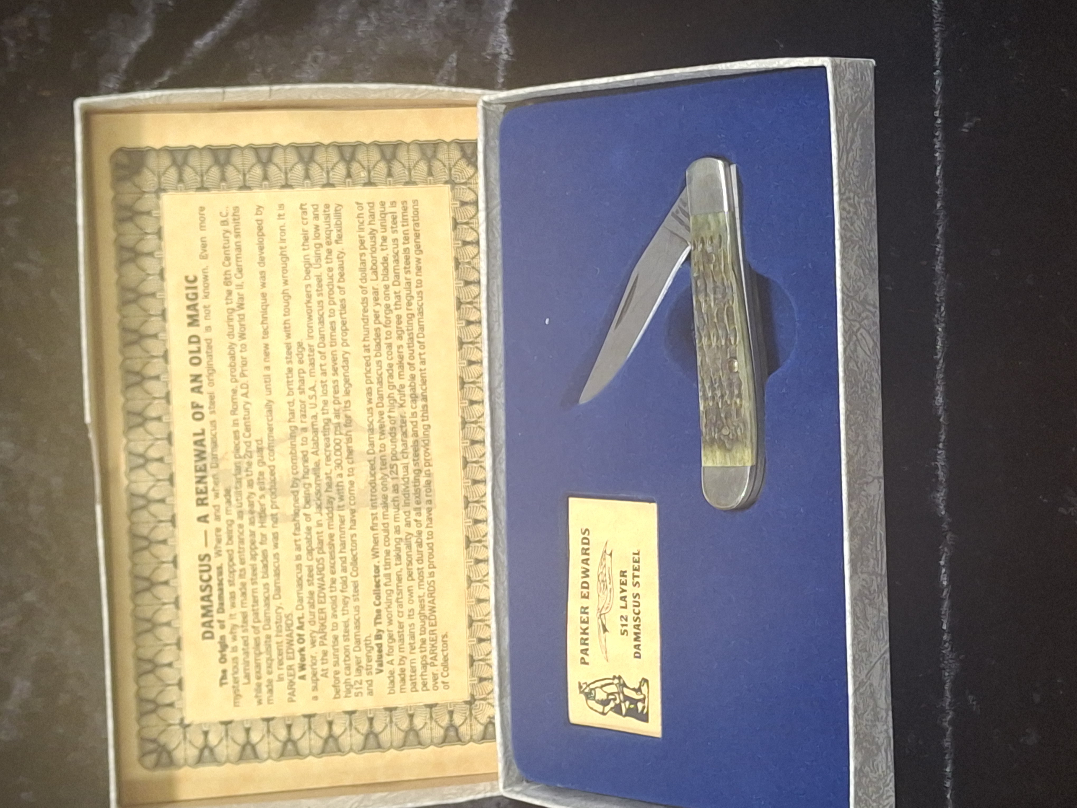 Parker Edwards Damascus Steel Pocket Knife