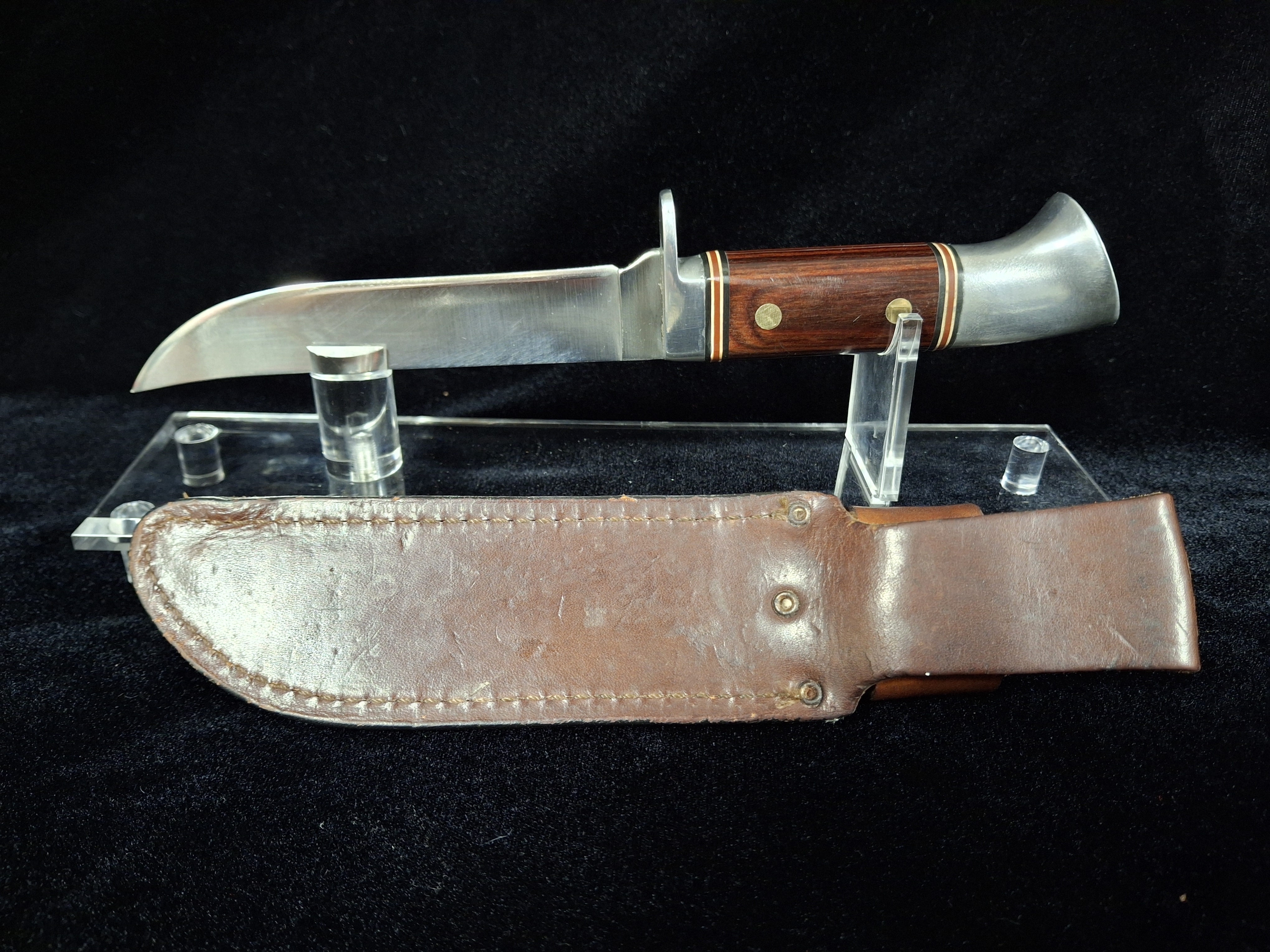Vintage Western Hunting Knife with Leather Sheath