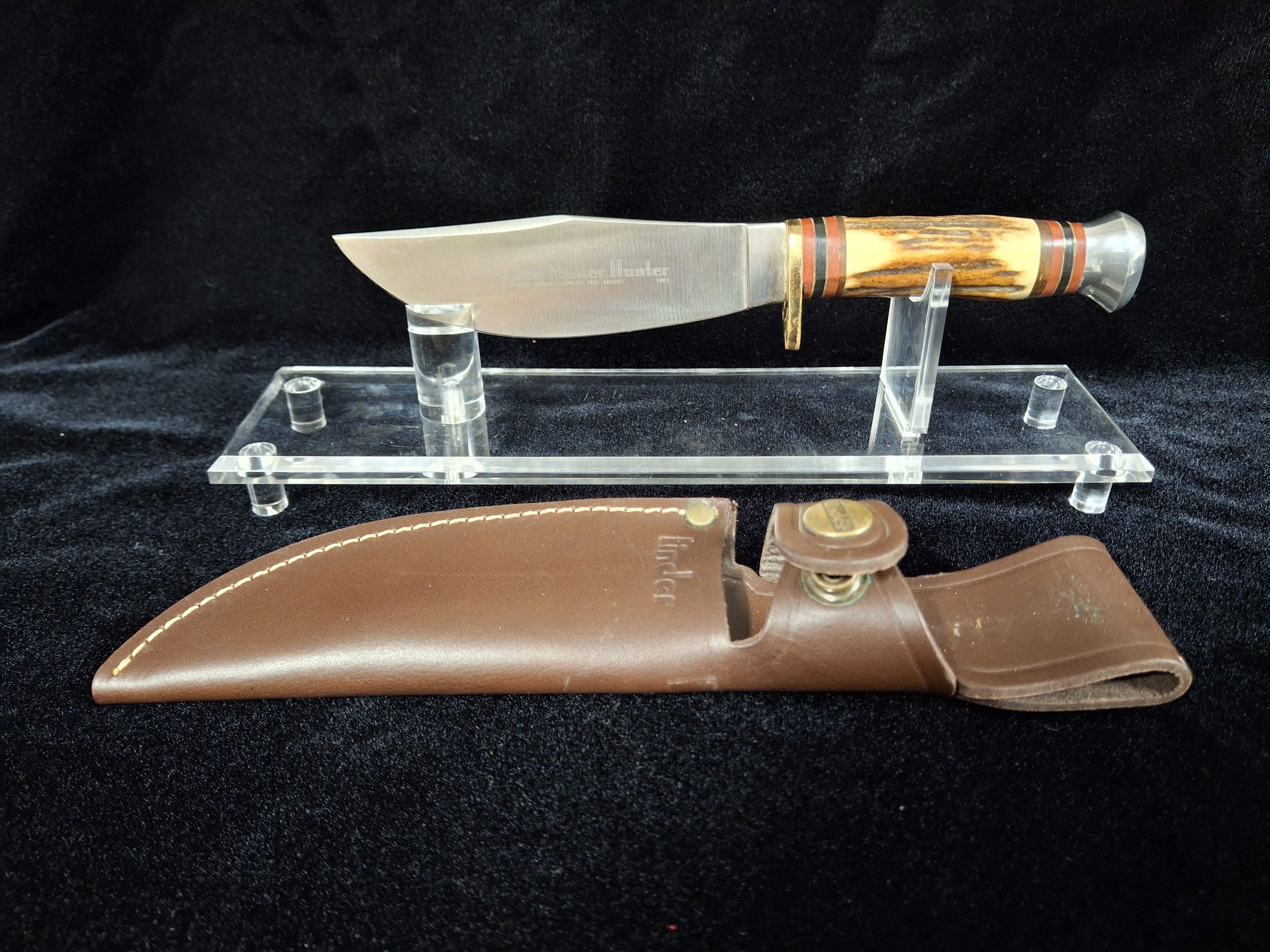 Linder Master Hunter Hunting Knife with Leather Sheath