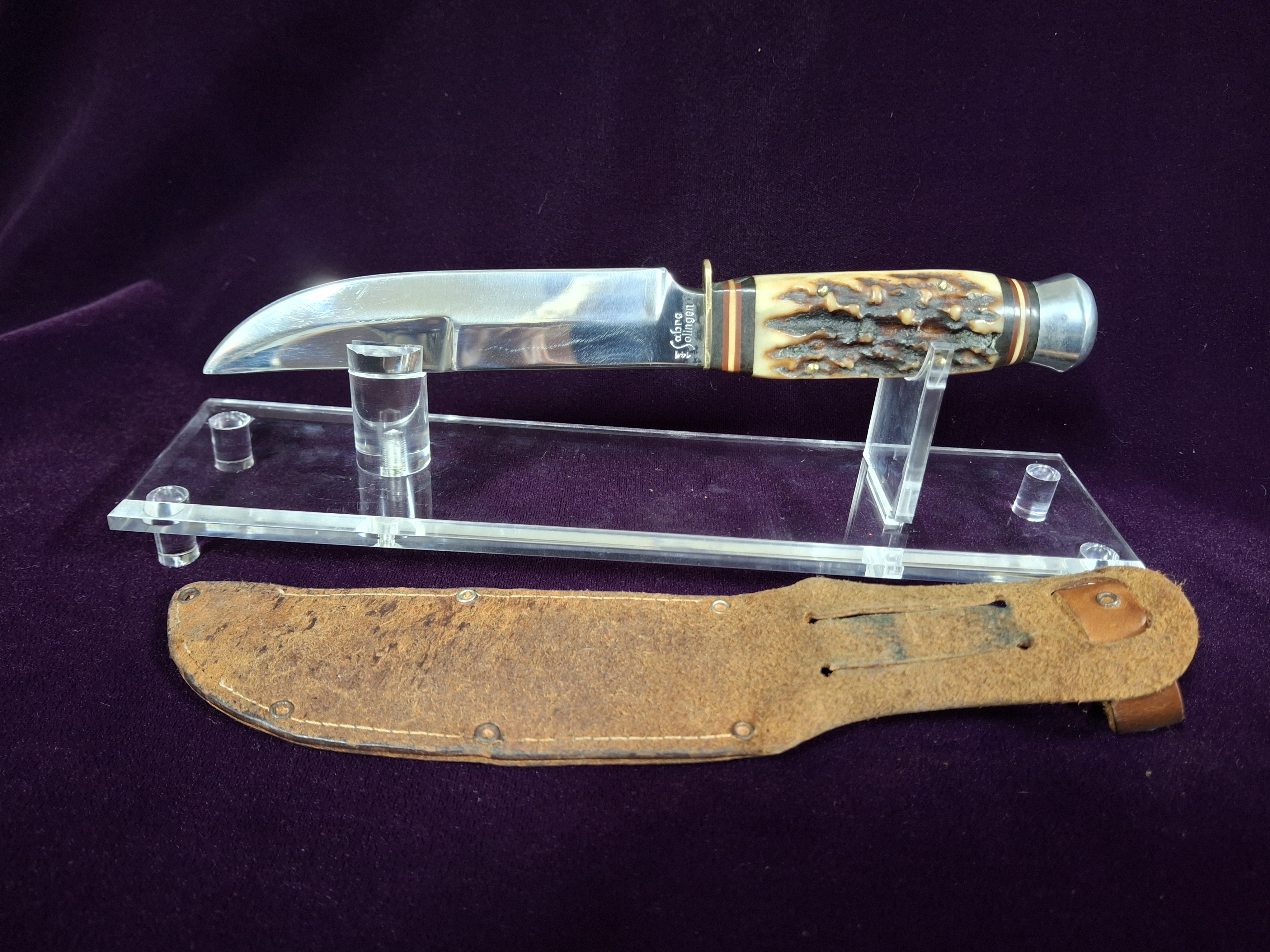 Sabre Solingen Hunting Knife with Leather Sheath