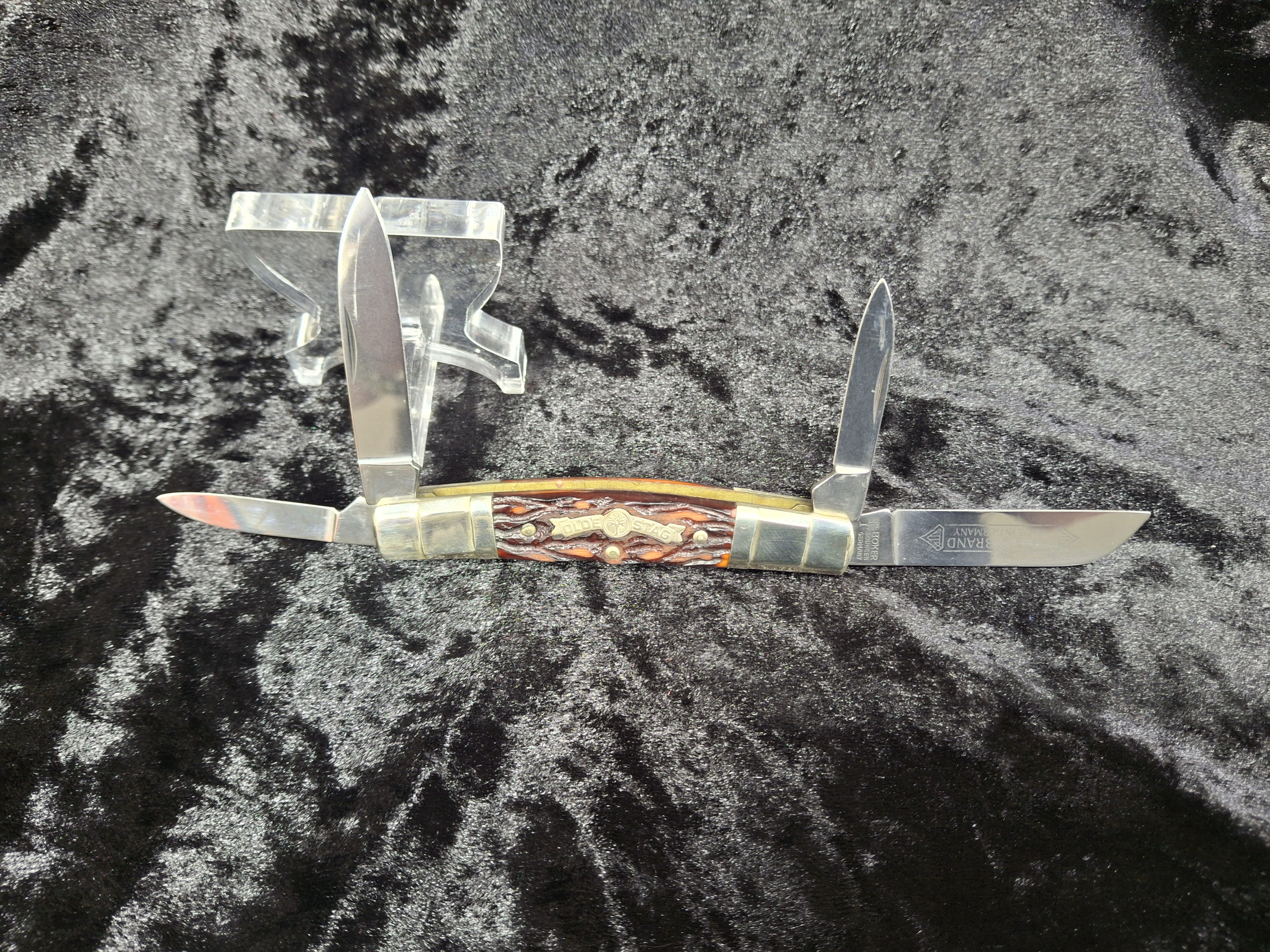 Boker Tree Brand Olde Stag Trapper Pocket Knife Model 70113