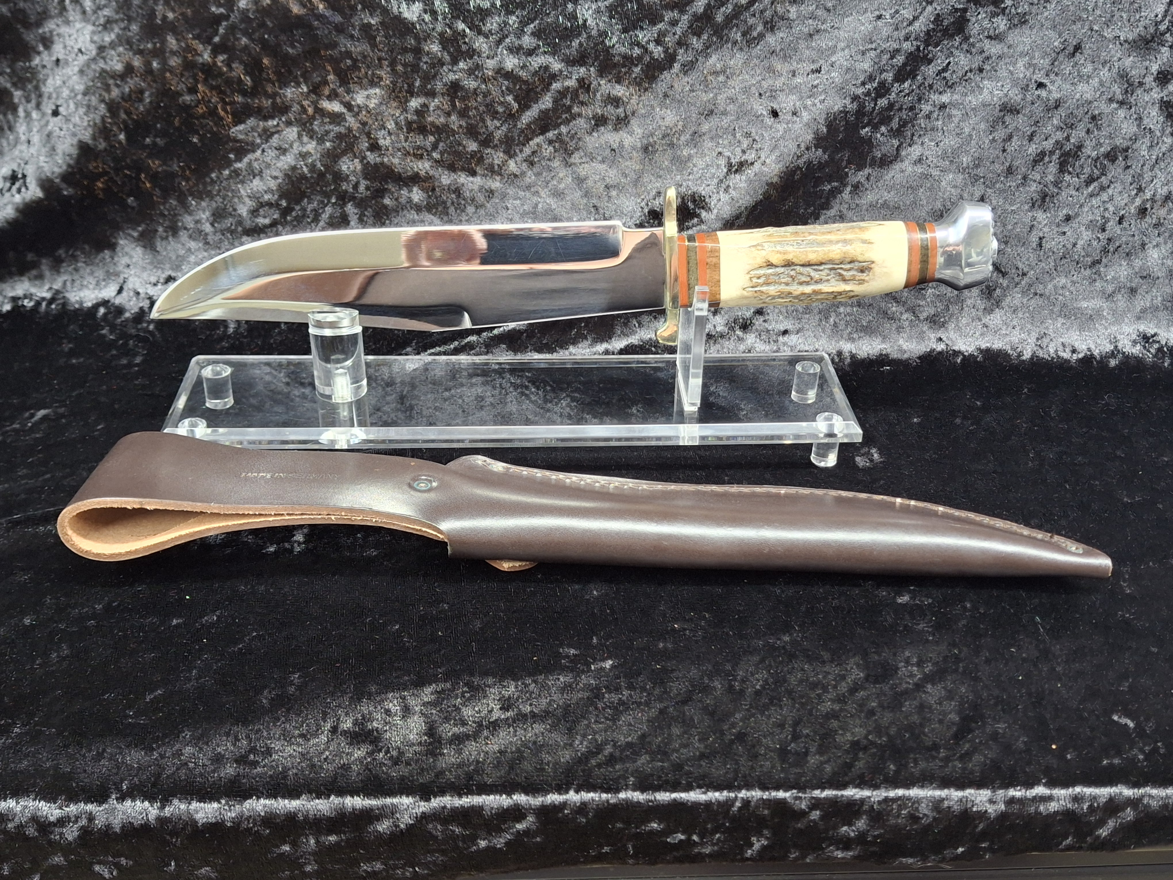 Vintage Linder Stag Handle Bowie Knife