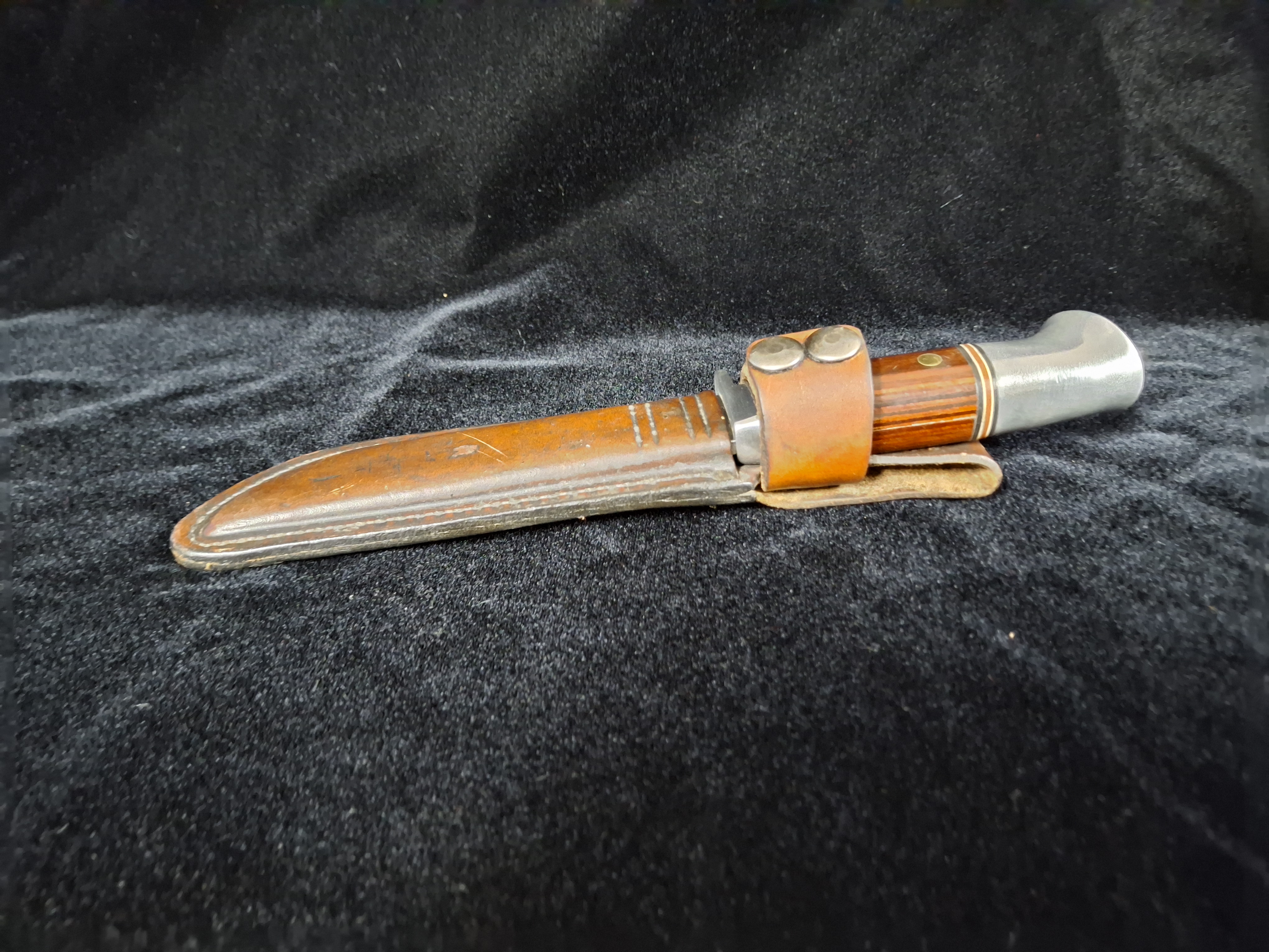Vintage Western Hunting Knife with Leather Sheath