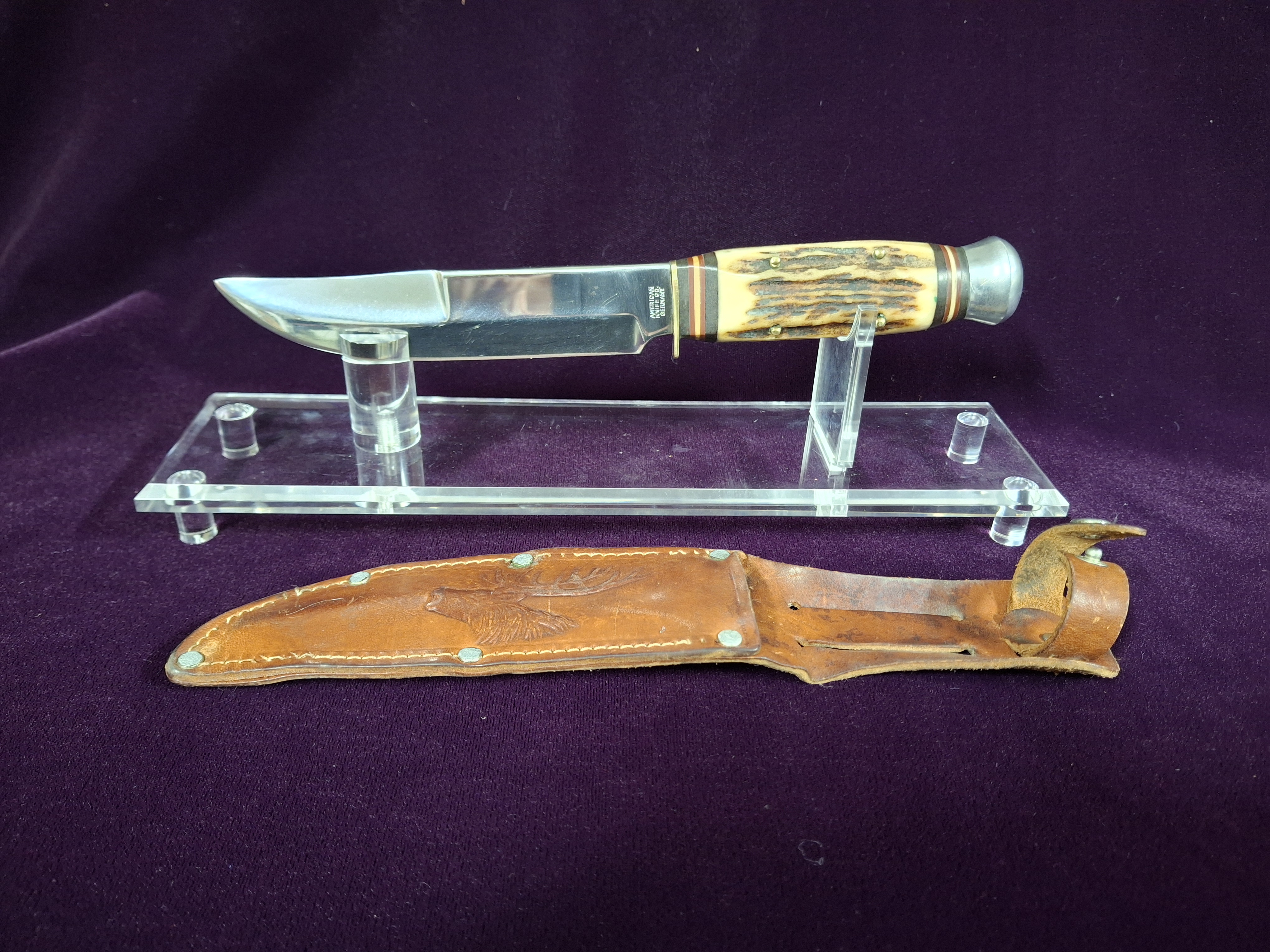 Sabre Solingen Hunting Knife with Leather Sheath