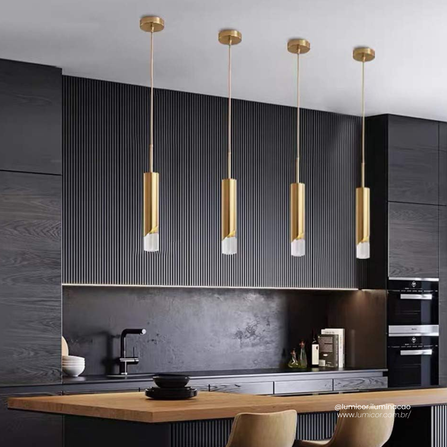 Luminária pendente dourada 026-GD