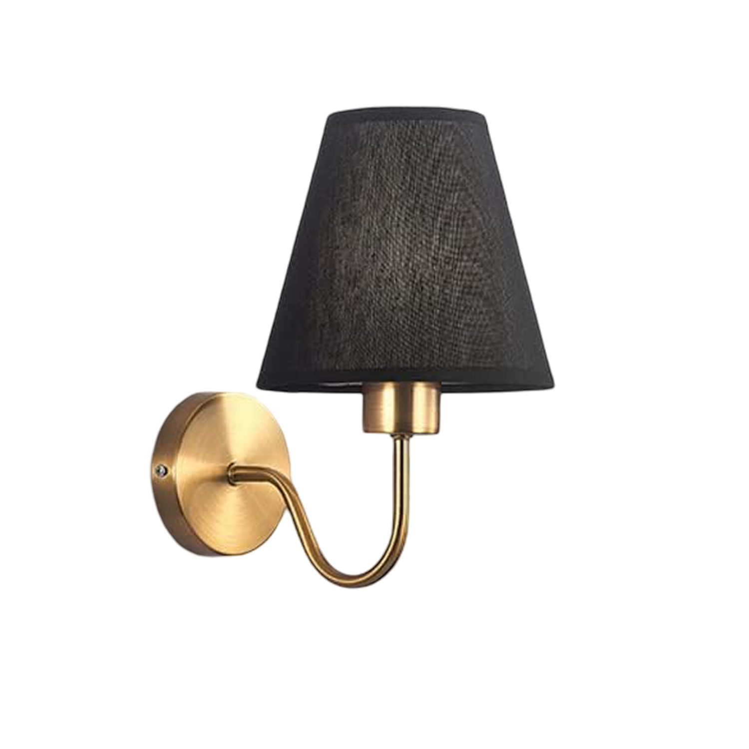 Arandela de parede dourada com cúpula preta