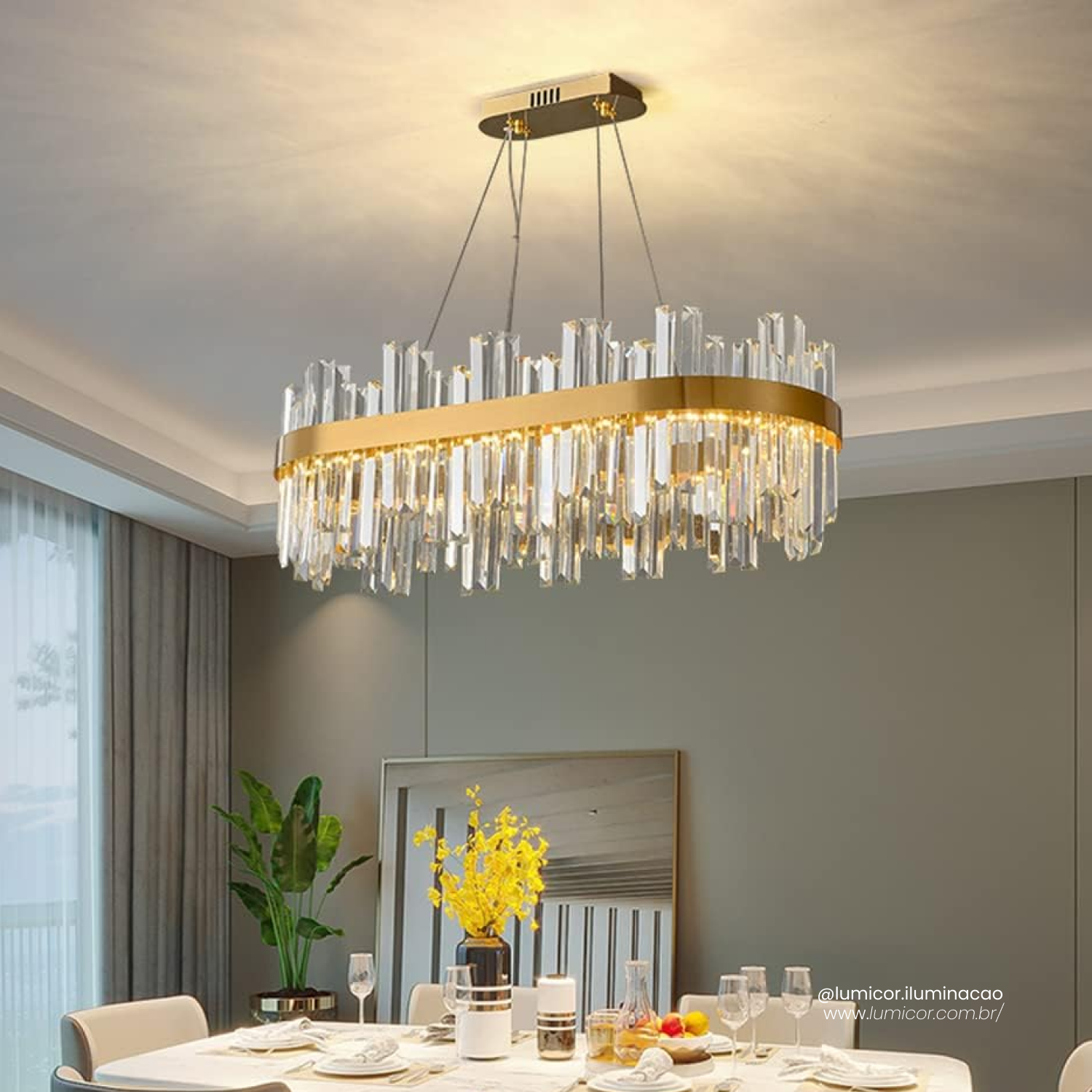 Lustre de Cristal Moderno PL-406-80CM