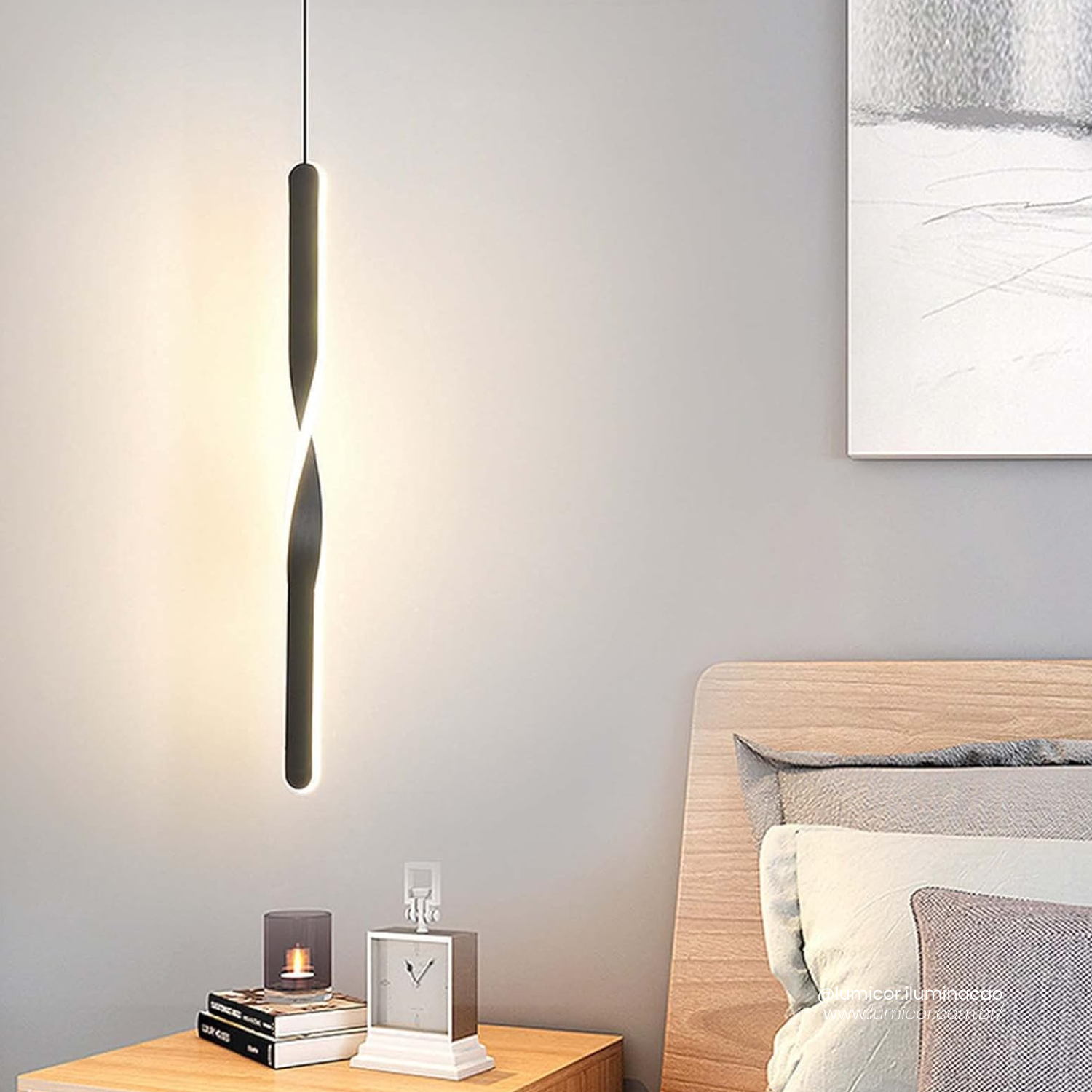 Luminária pendente moderna 020-BK