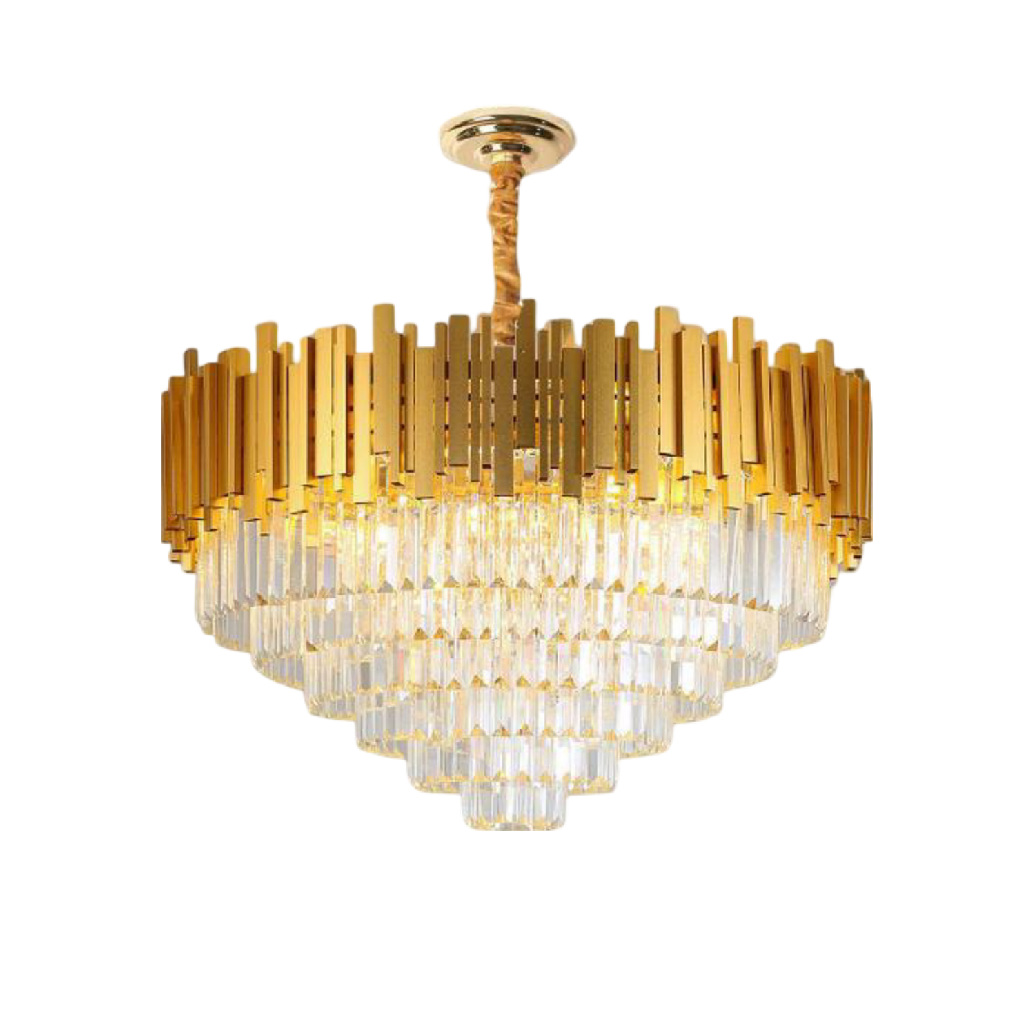 Lustre de cristal dourado PL-422-60CM