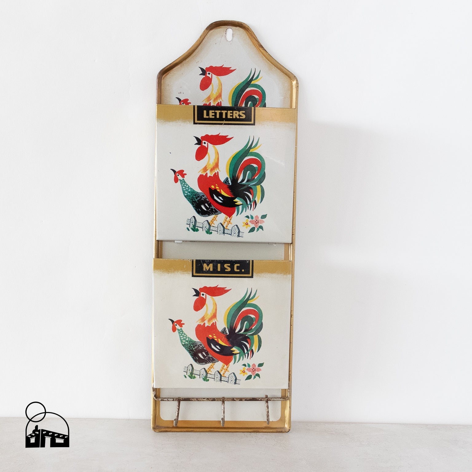 Vintage Rooster Wall Mail Holder