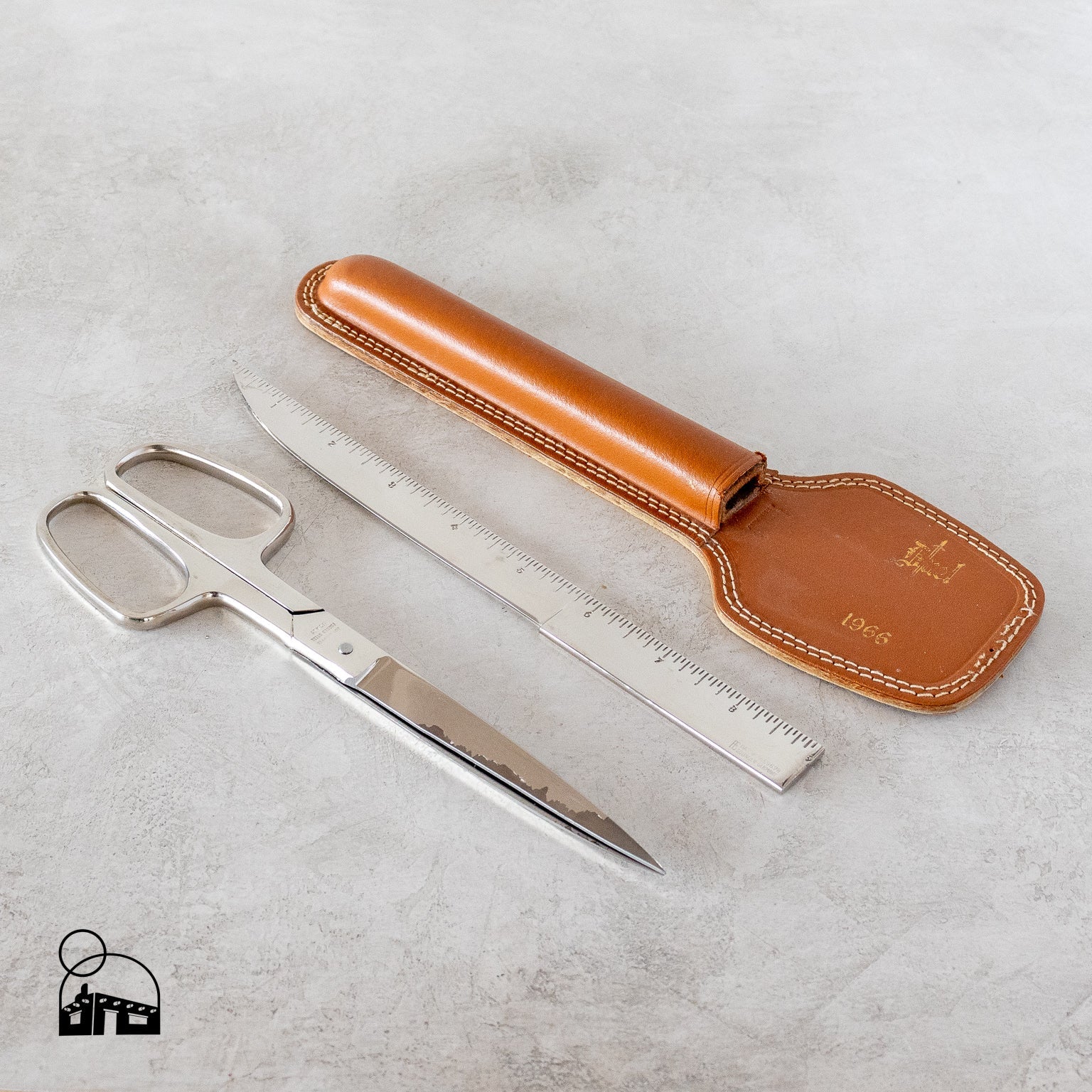 Vintage Solingen Germany Letter Opener and Italian Hot Dropped Forged Steel Scissors Set