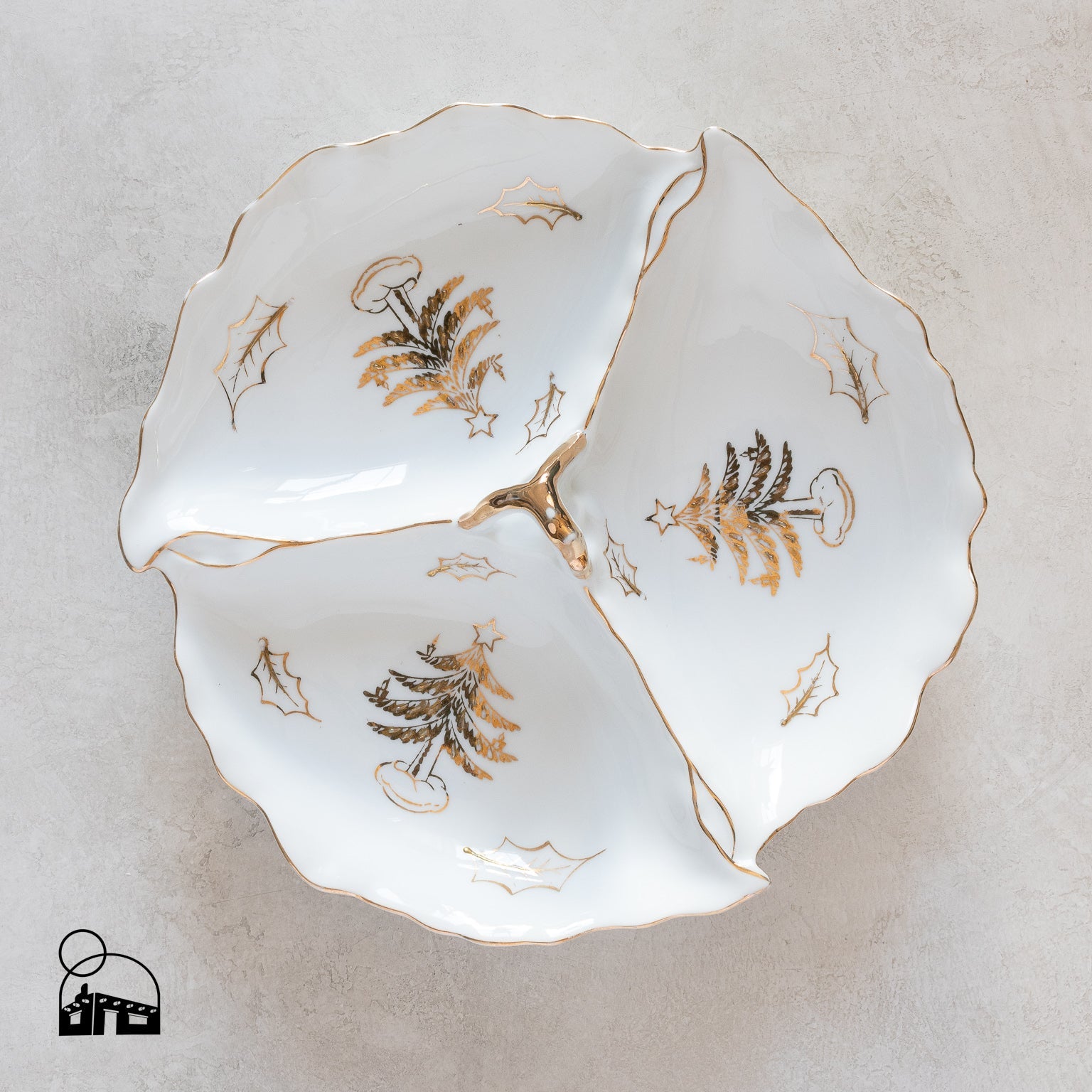 Elegant Lefton Christmas Divided Serving Dish