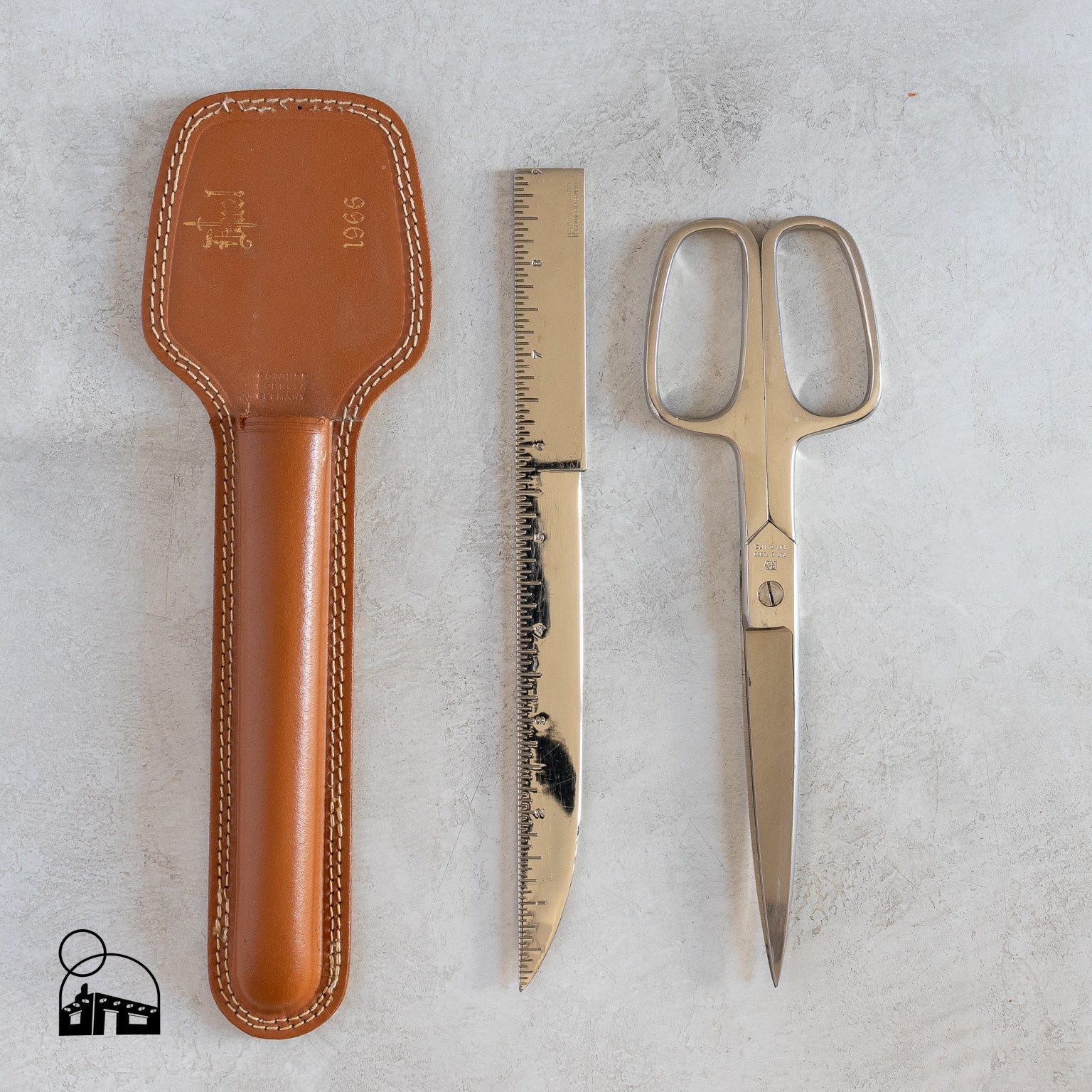 Vintage Solingen Germany Letter Opener and Italian Hot Dropped Forged Steel Scissors Set