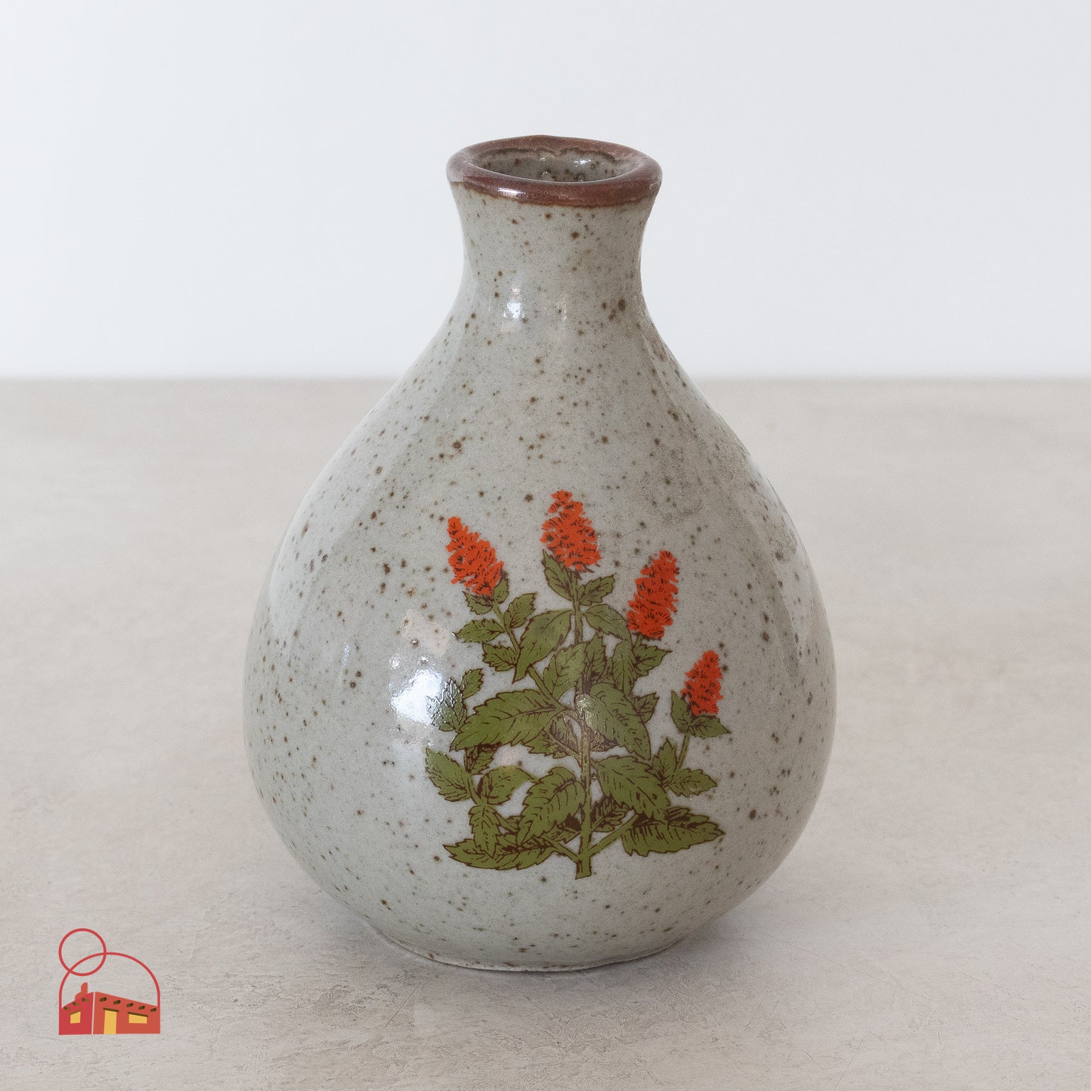 Vintage Takahashi Speckled Stoneware Vase