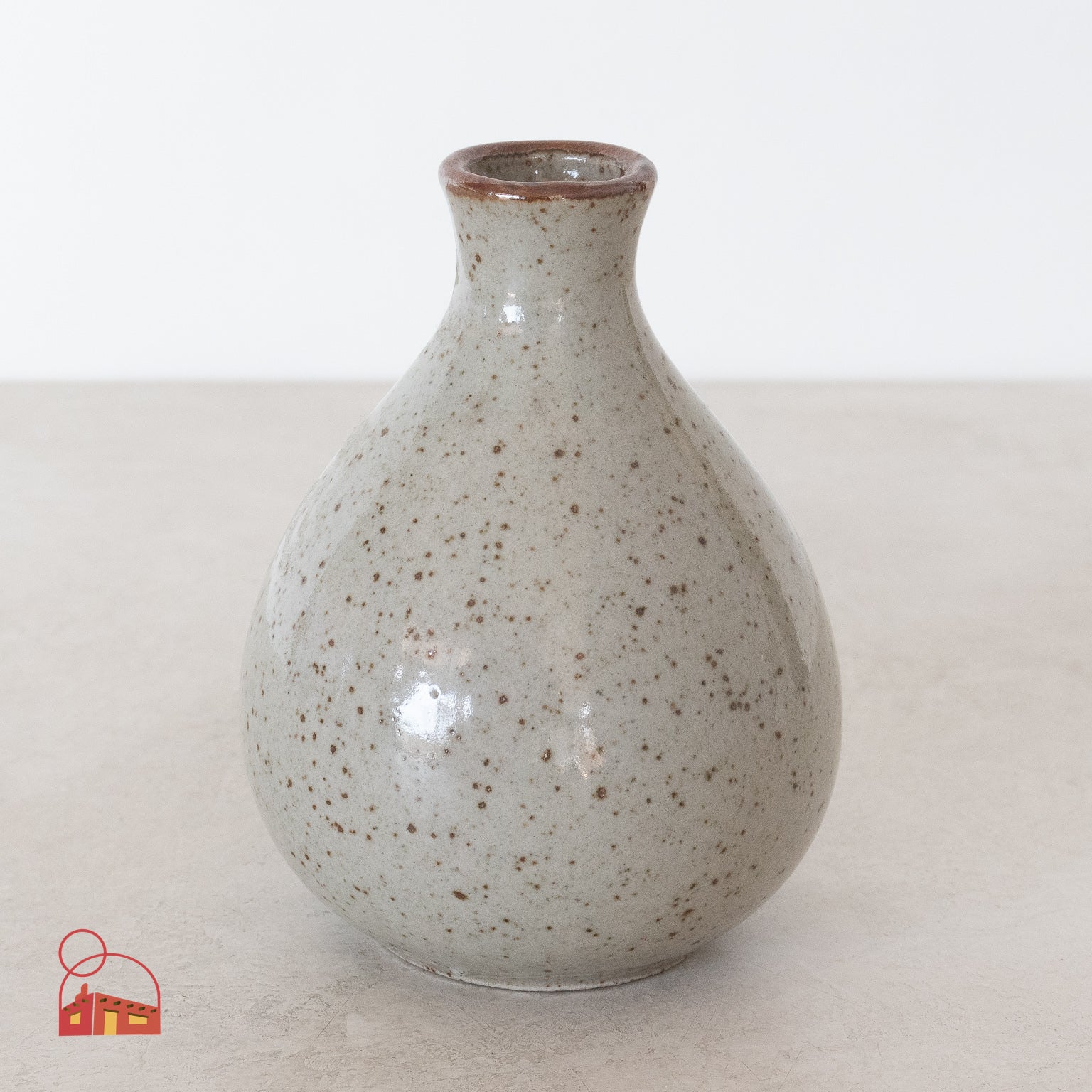 Vintage Takahashi Speckled Stoneware Vase