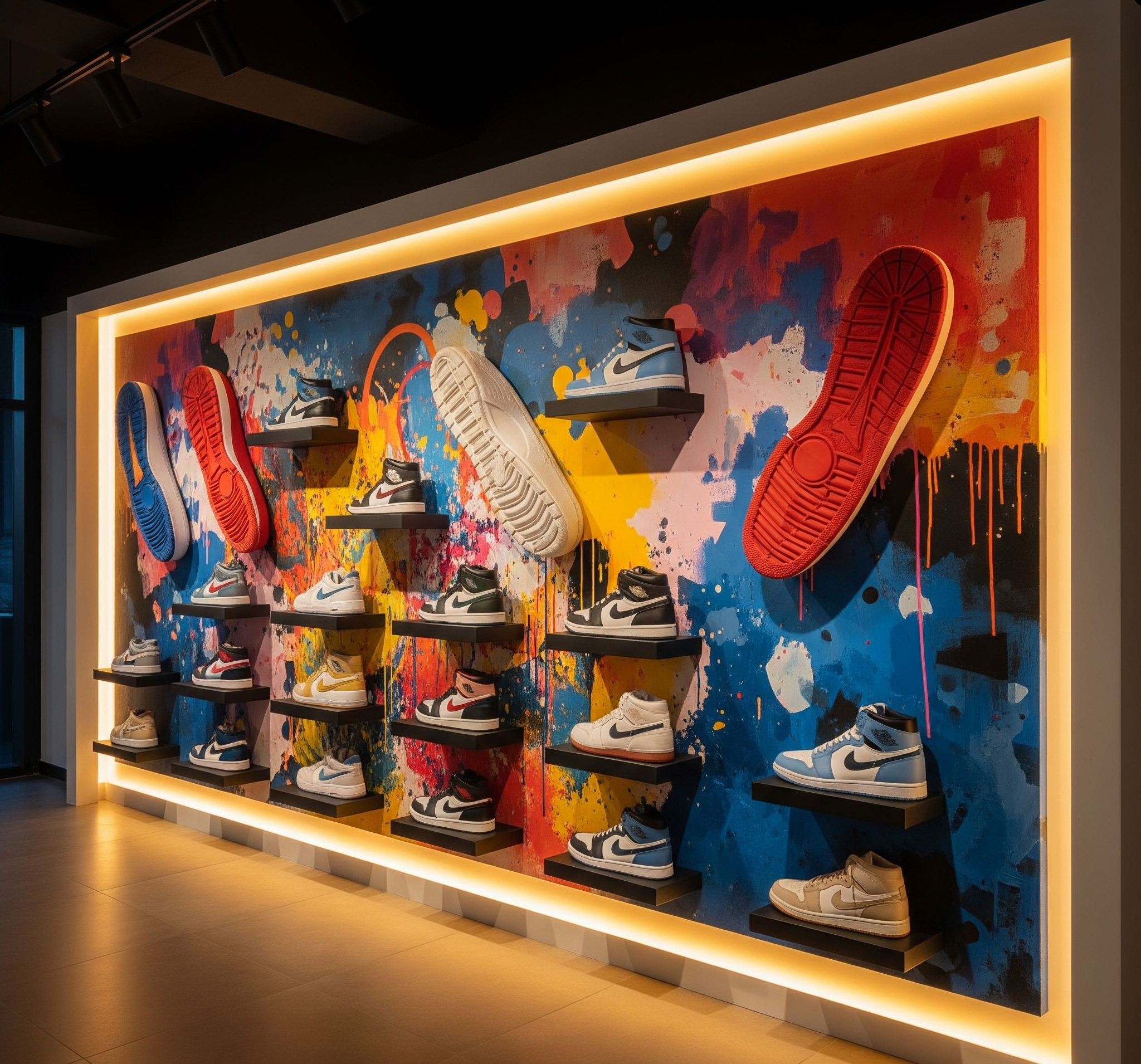 Custom Sneaker Display Wall Design & Build