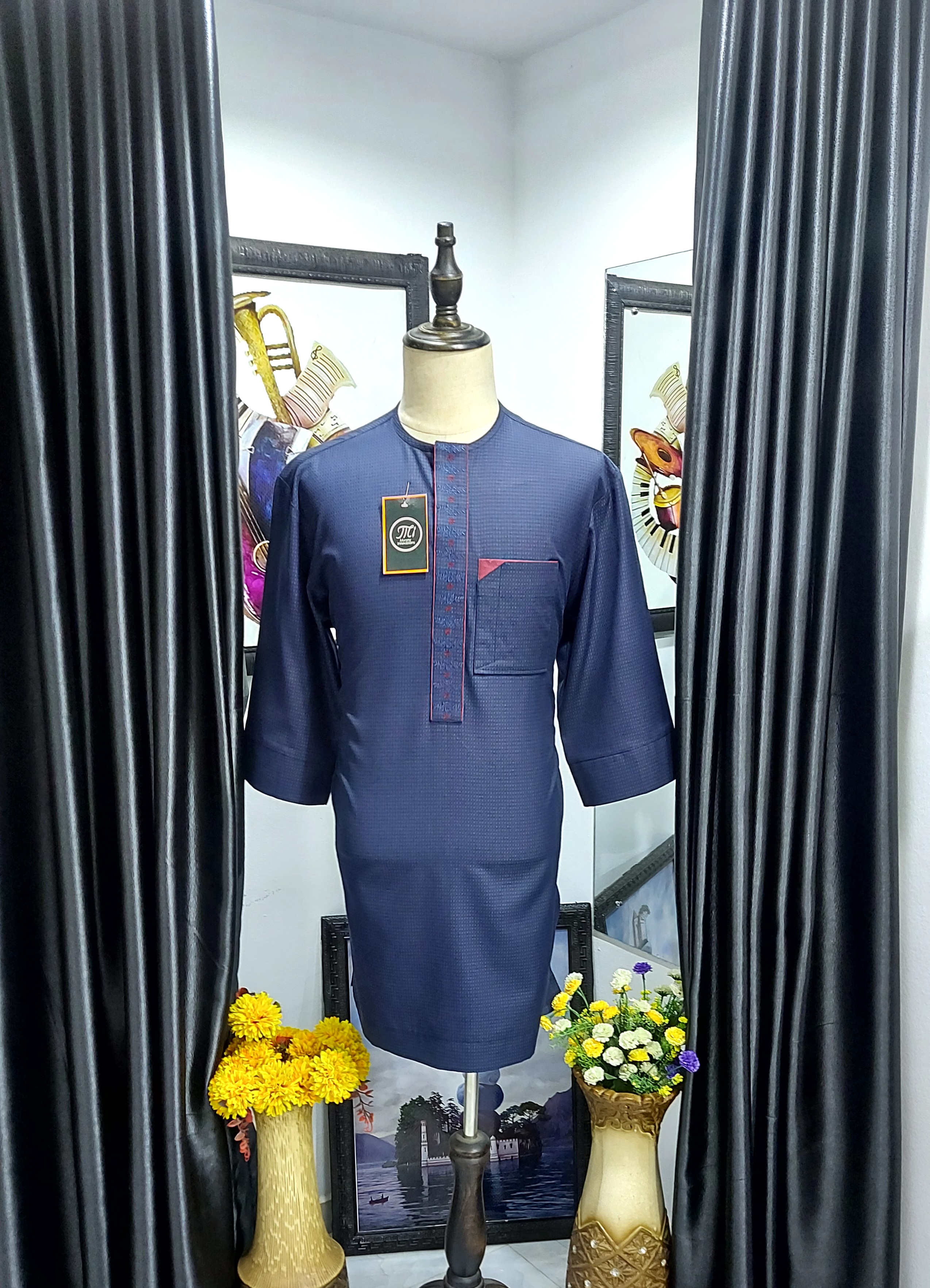Men's Traditional Navy Blue Kurta