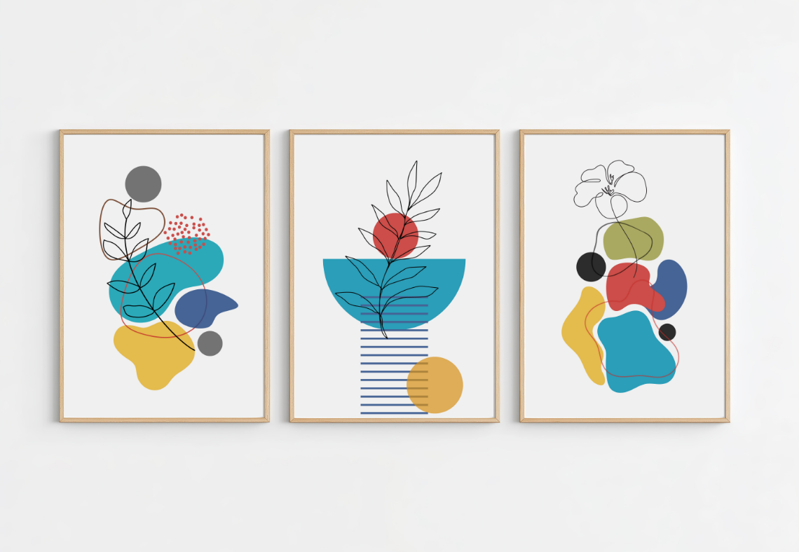 Modern Abstract Wall Art | Vibrant Teal