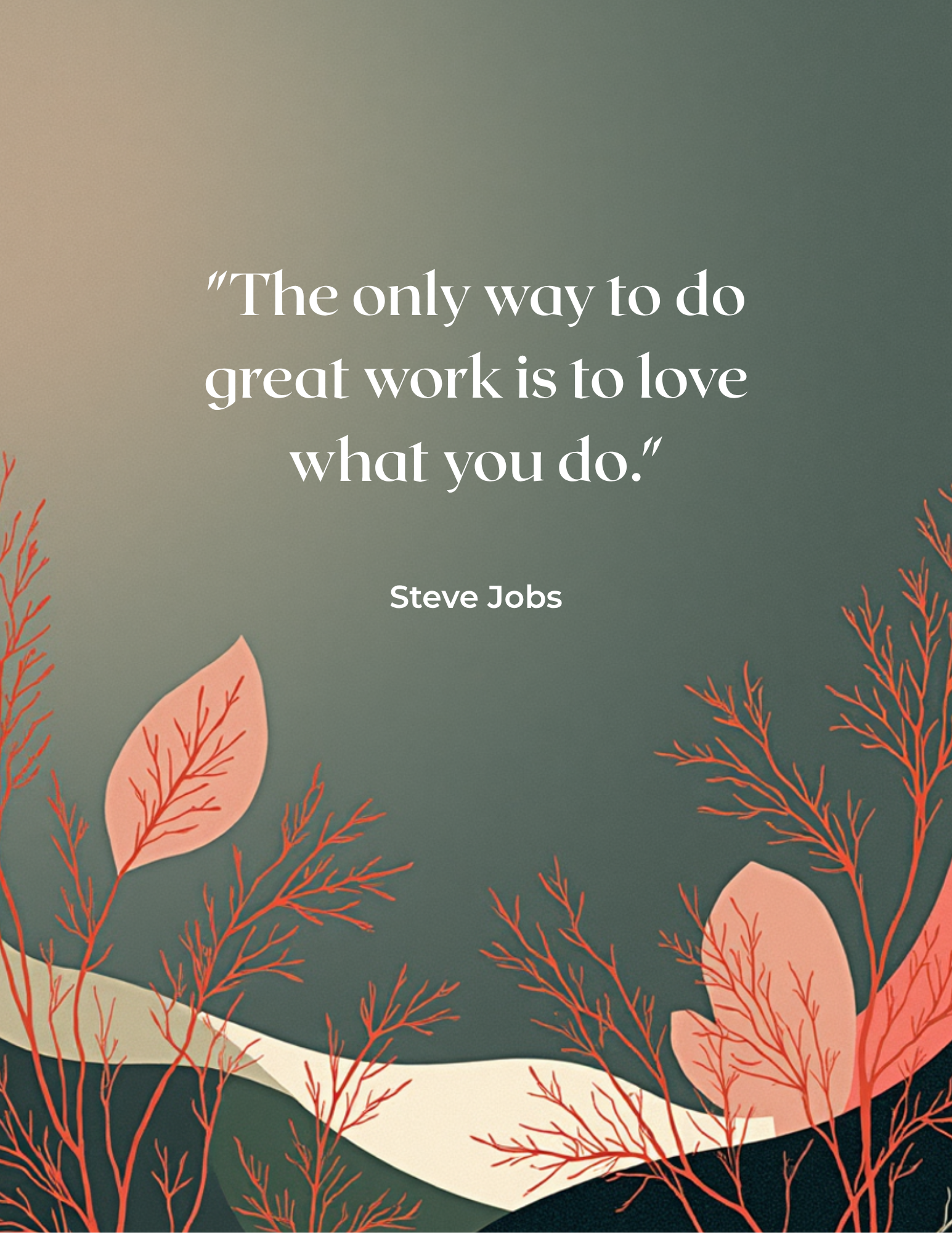 Motivational Quotes with Botanical illustration