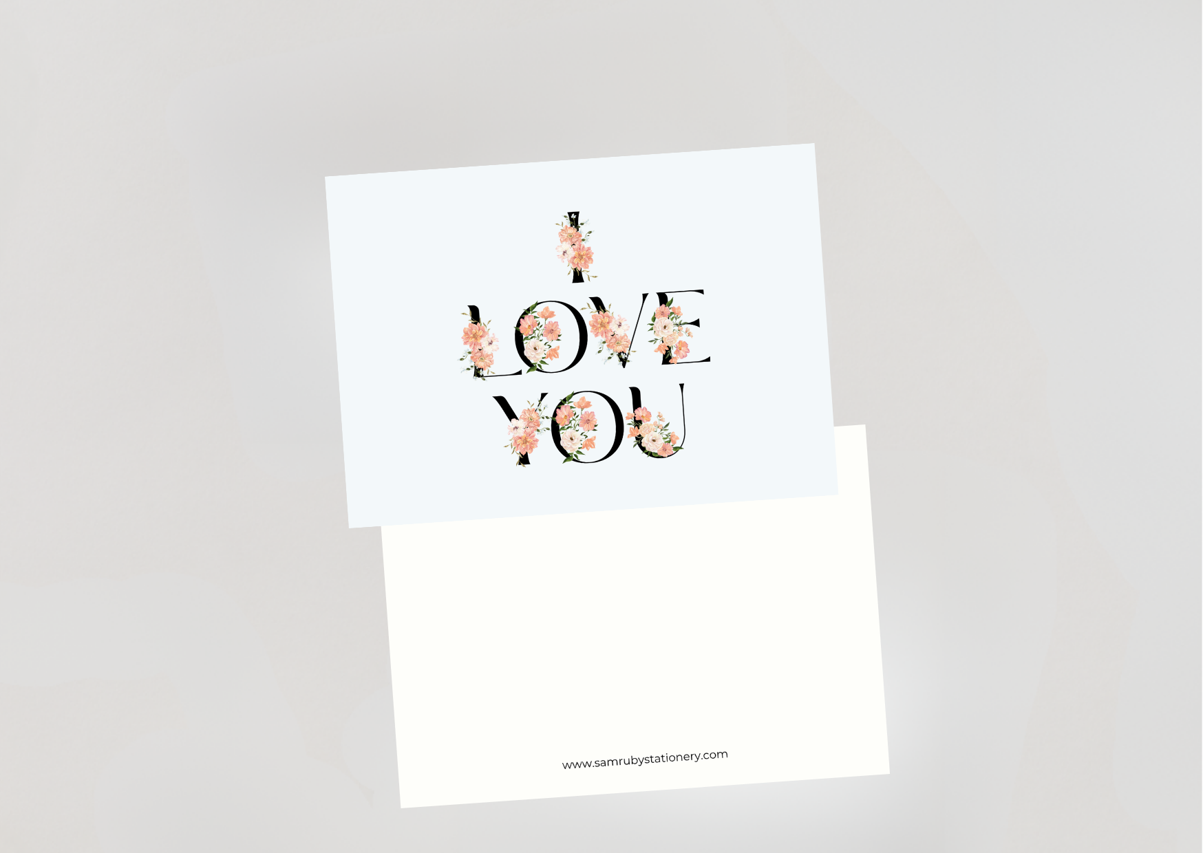 Floral 'I Love You' Pack of 6 Note Cards