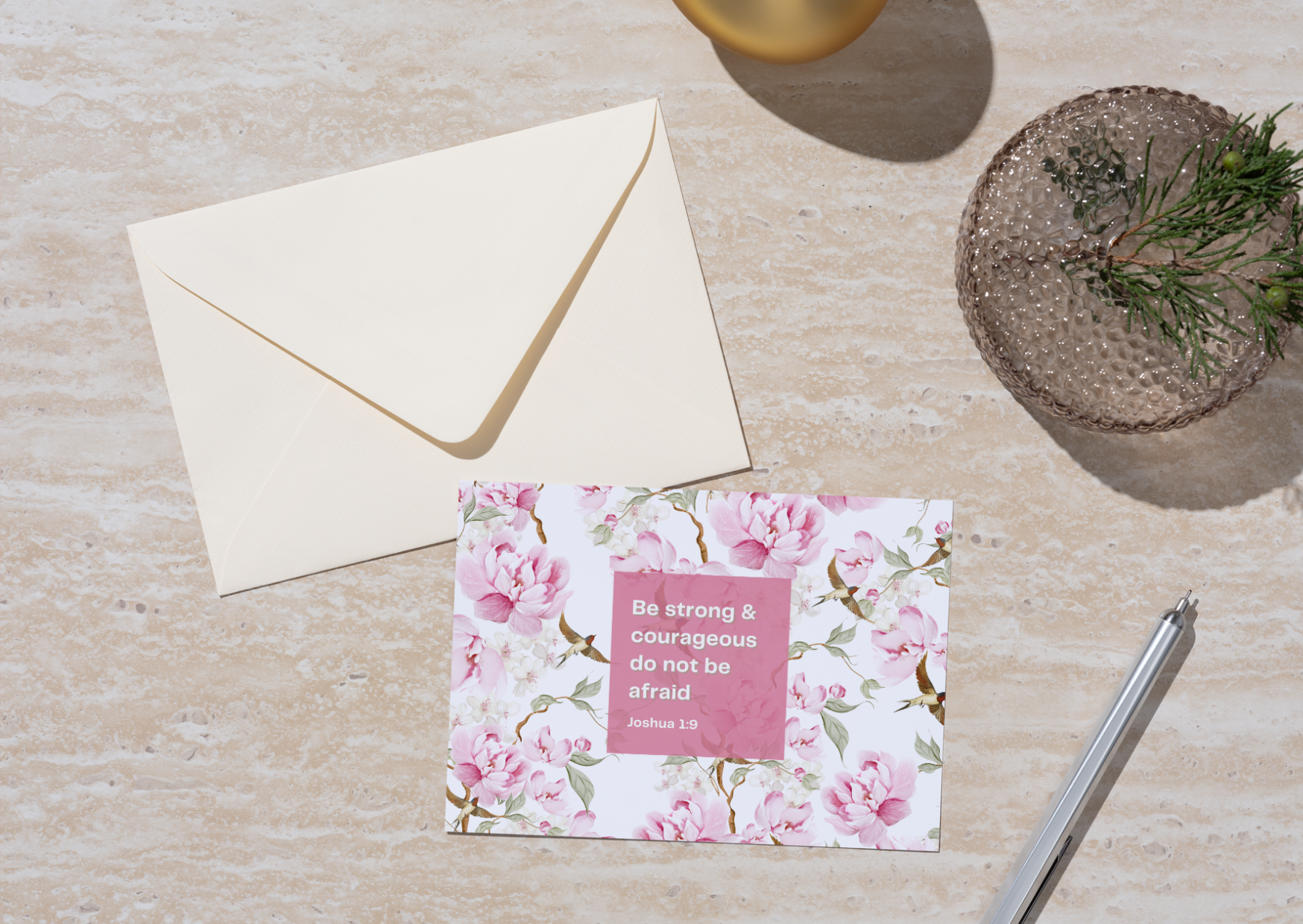 Joshua 1:9 Pack of 6 Motivational Note Cards