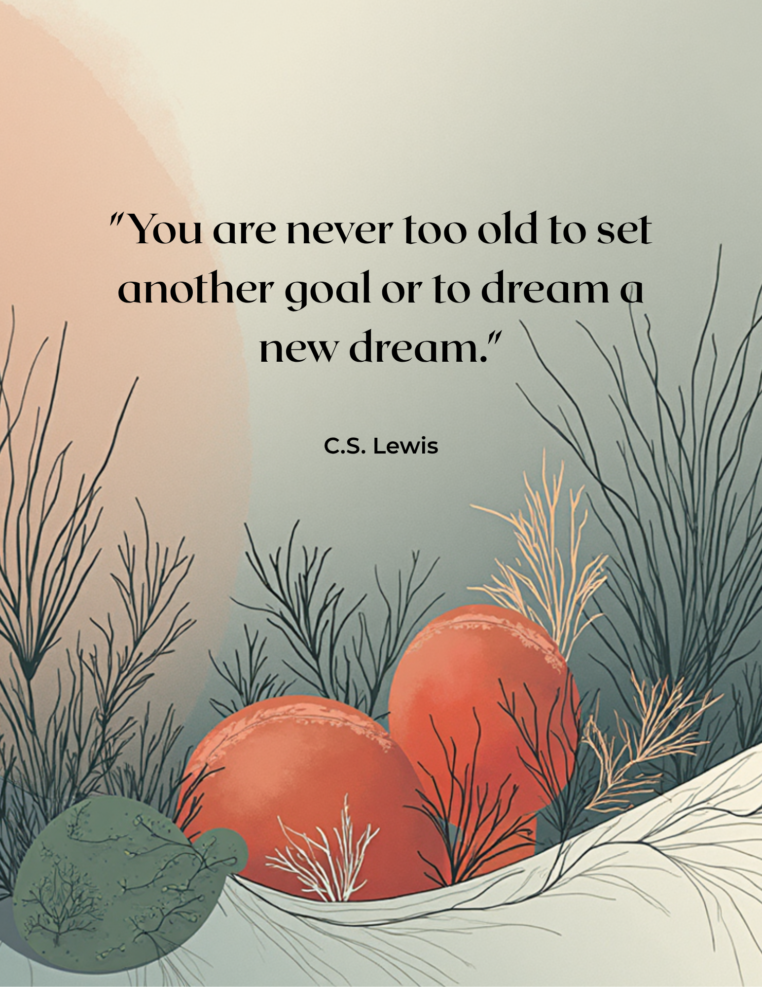 Motivational Quotes with Botanical illustration