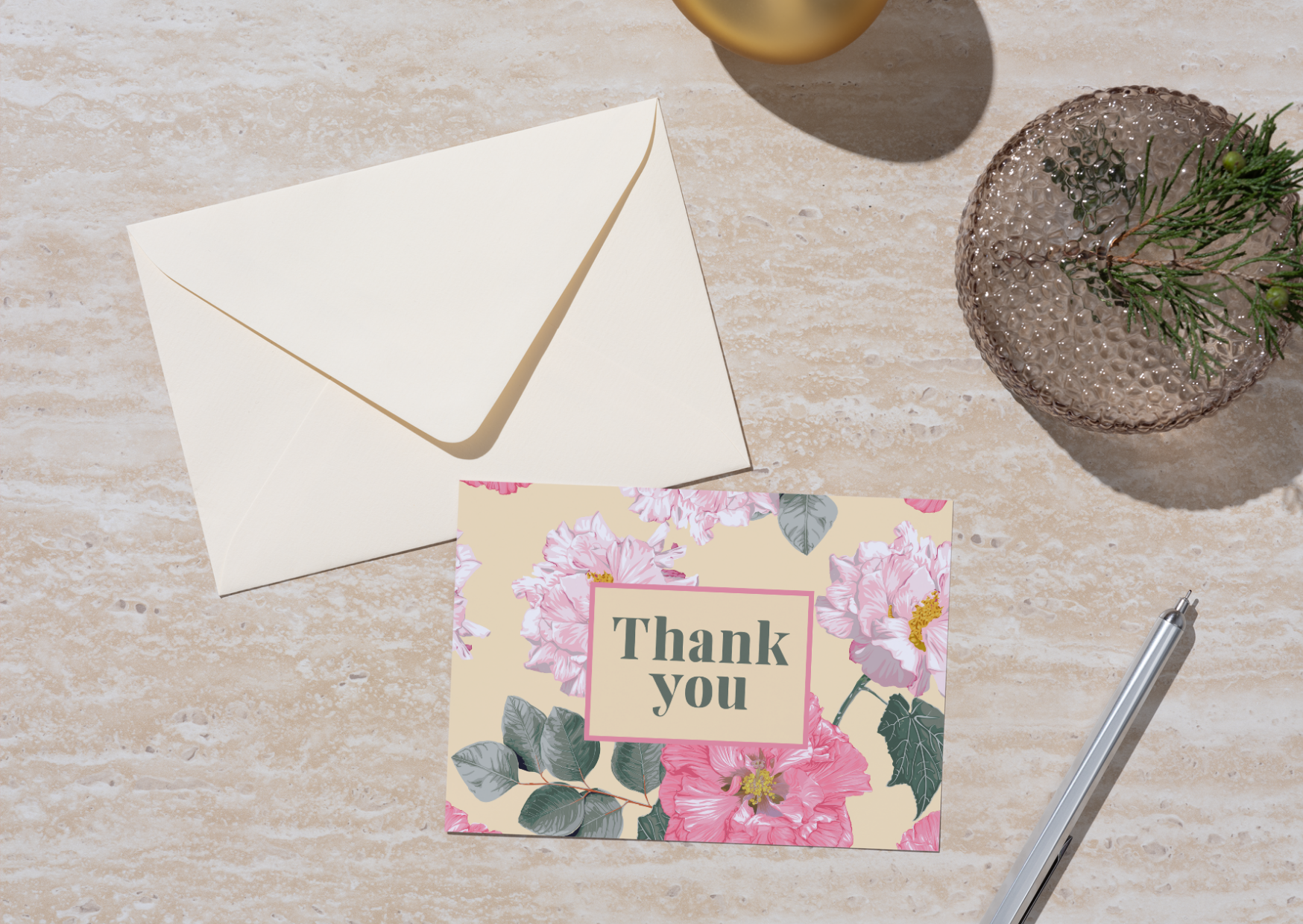 Floral Thank You Pack of 6 Cards