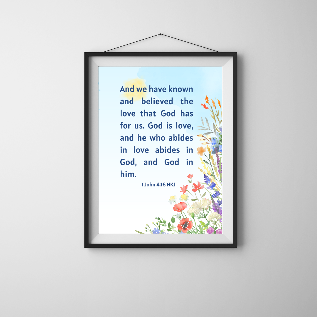 1 John 4:16 Bible Verse Poster