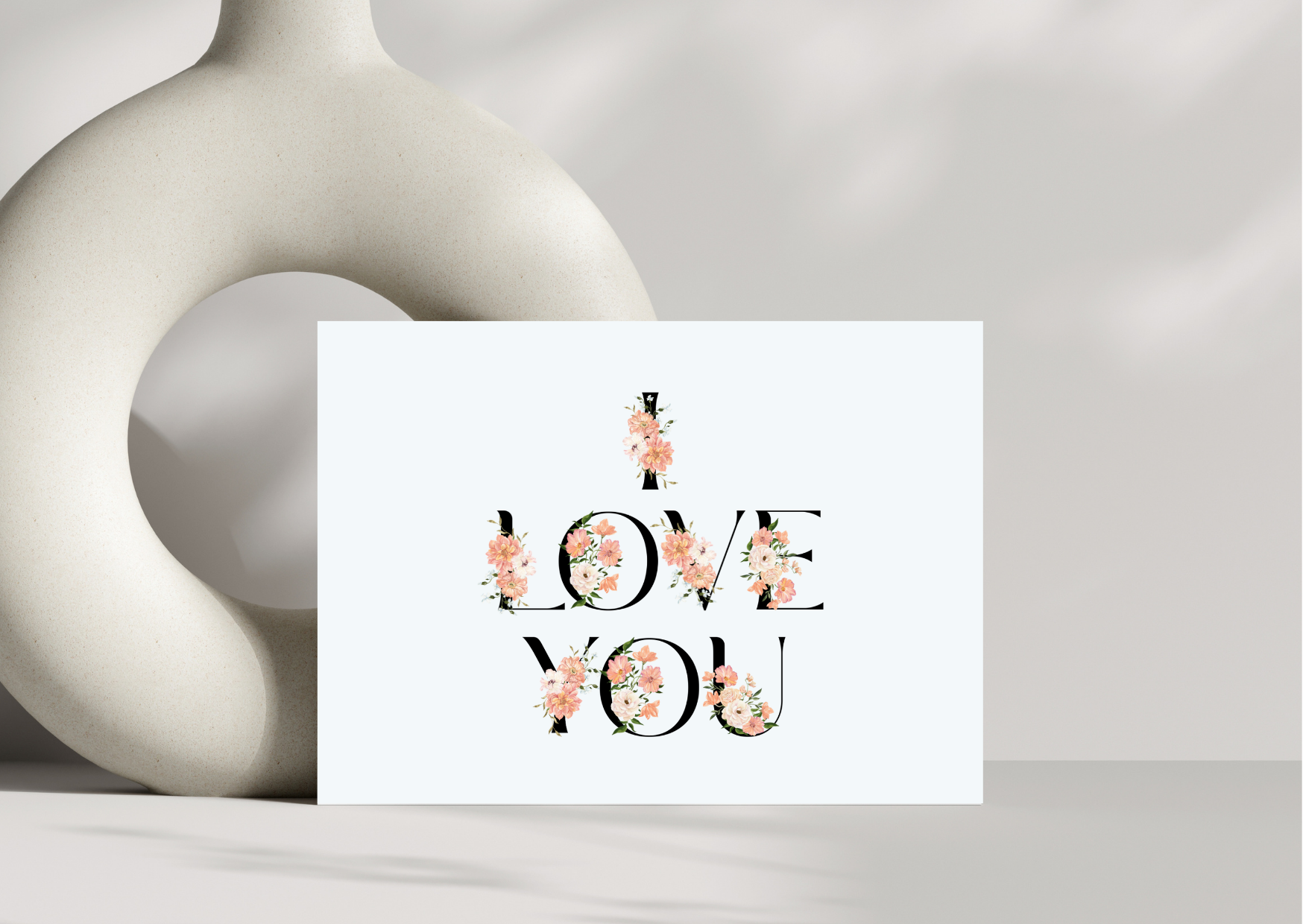 Floral 'I Love You' Pack of 6 Note Cards