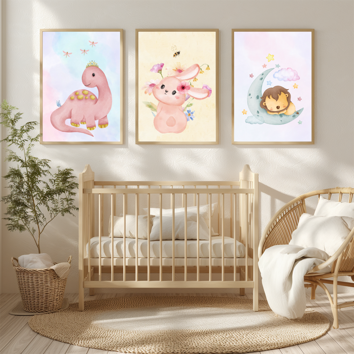 Princess Dinosaur Nursery Poster