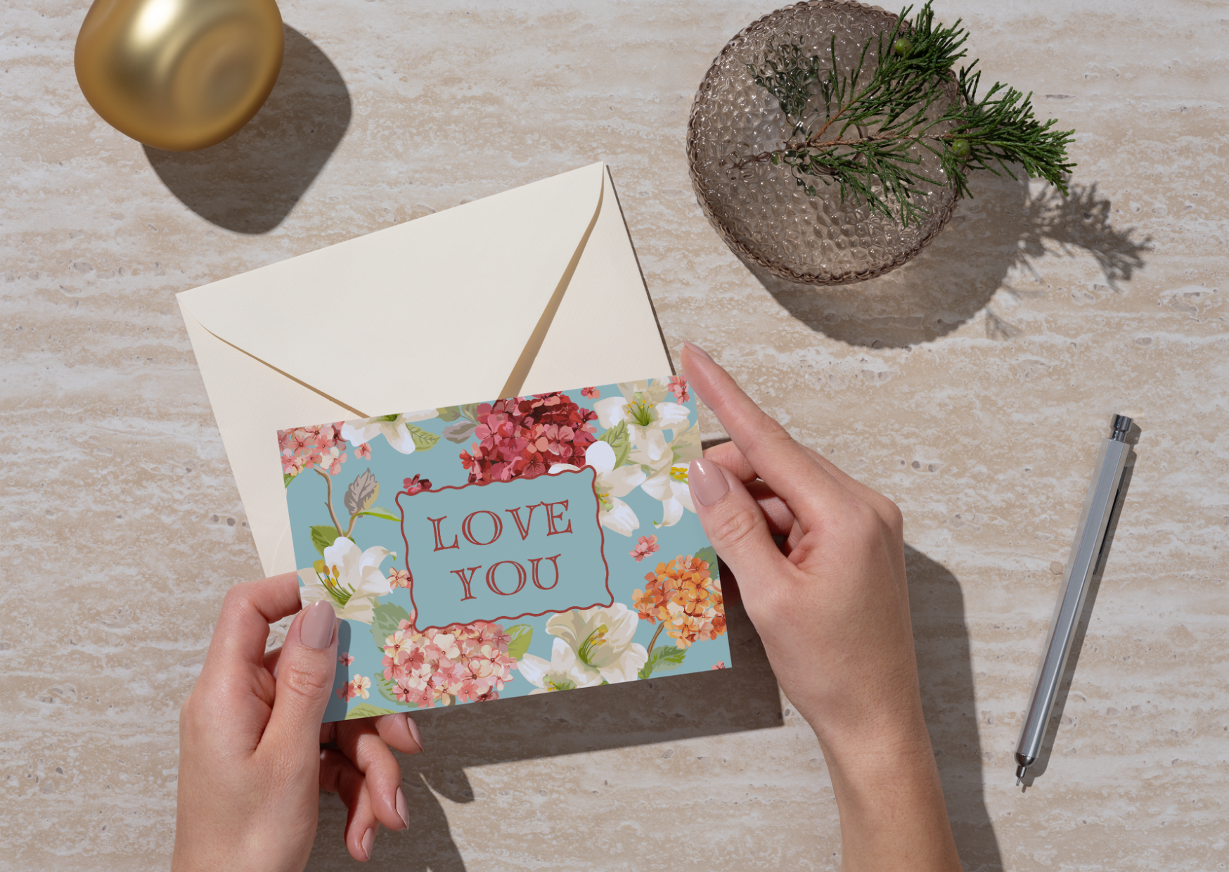Floral Love You Pack of 6 Note Cards