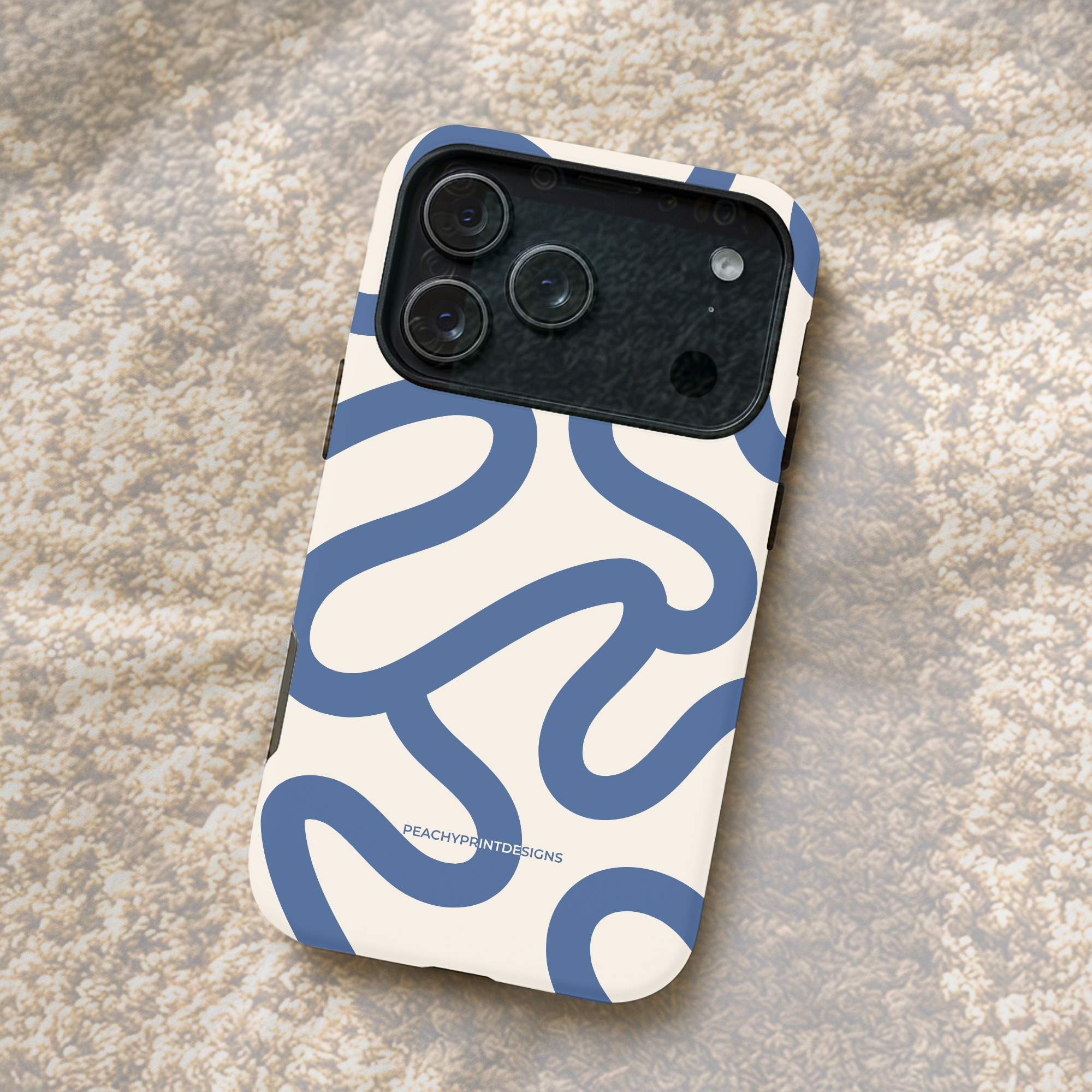 Highway Tough Phone Case (Cream&Blue)