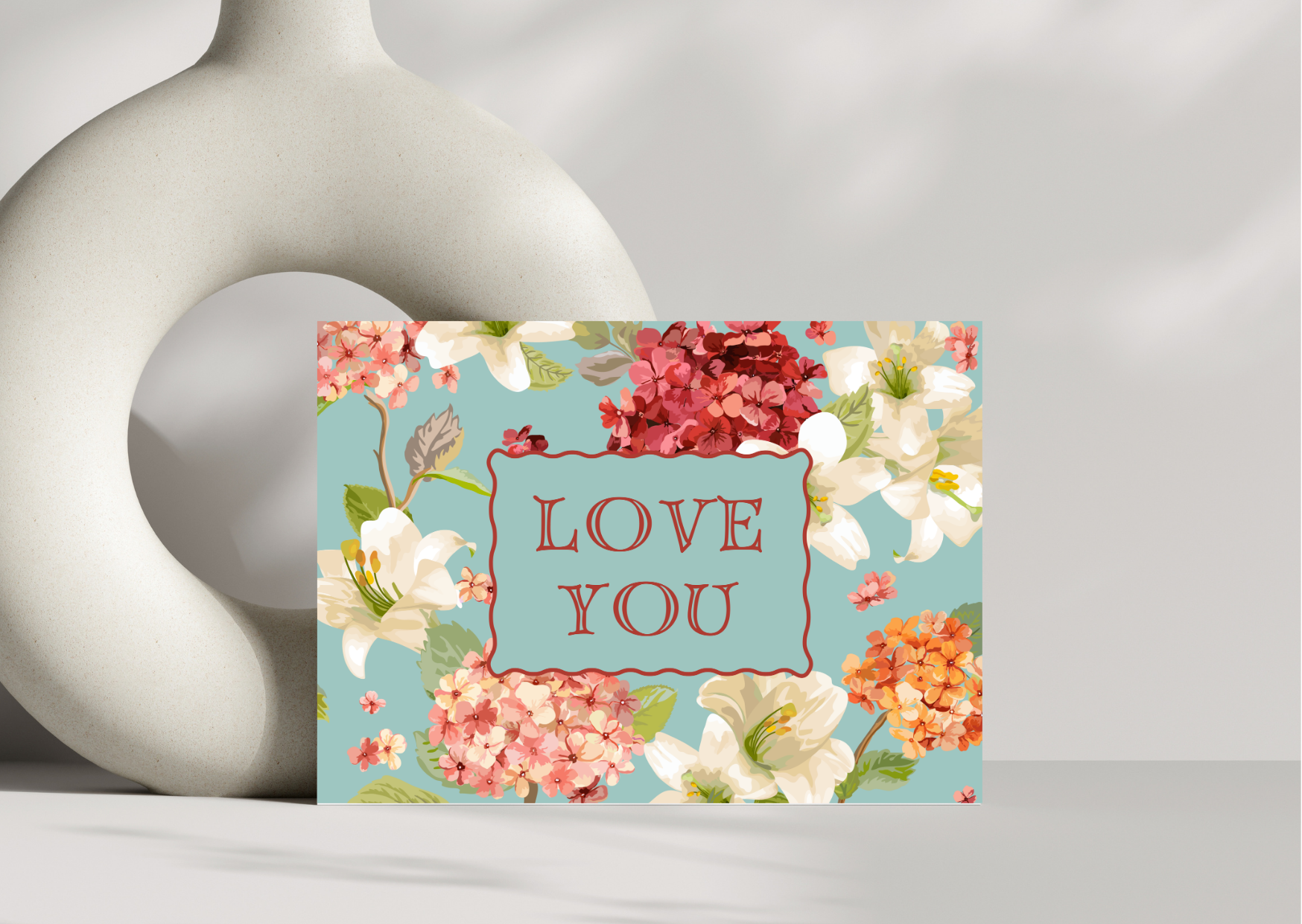 Floral Love You Pack of 6 Note Cards