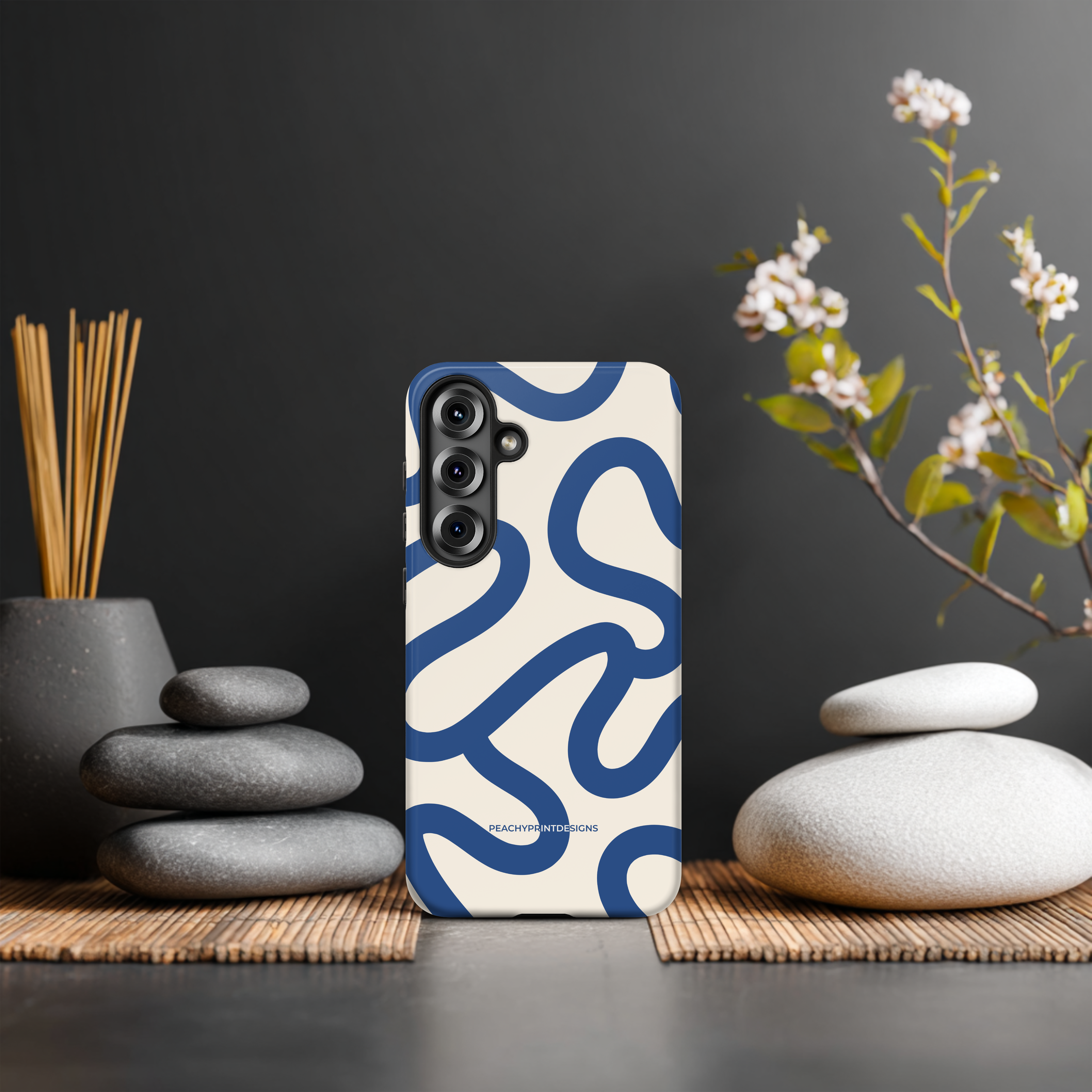 Highway Tough Phone Case (Cream&Blue)