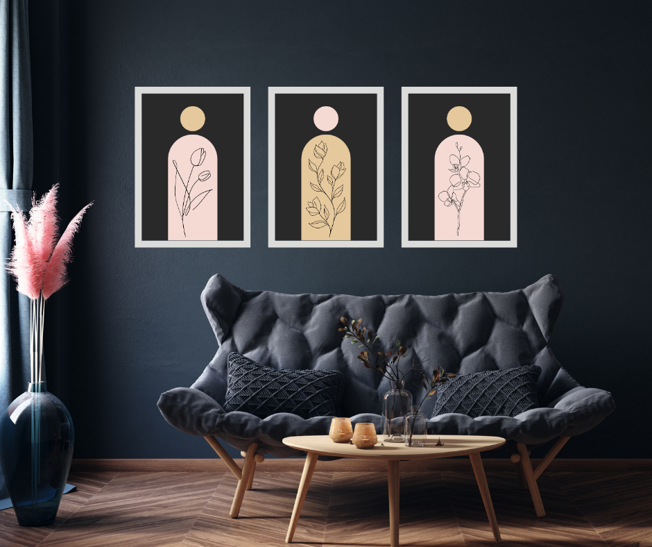 Black and Soft Pink Modern Posters