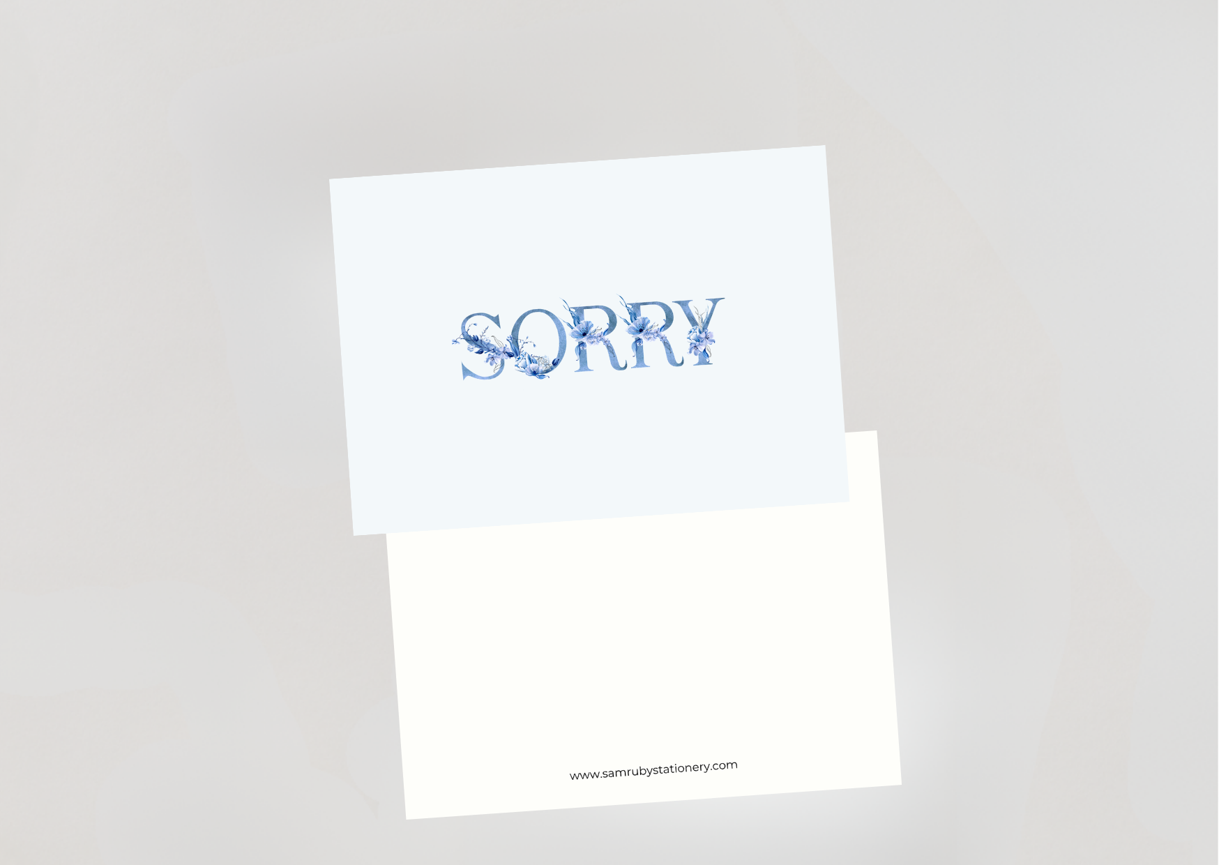 Blue Floral Sorry Card Pack of 6