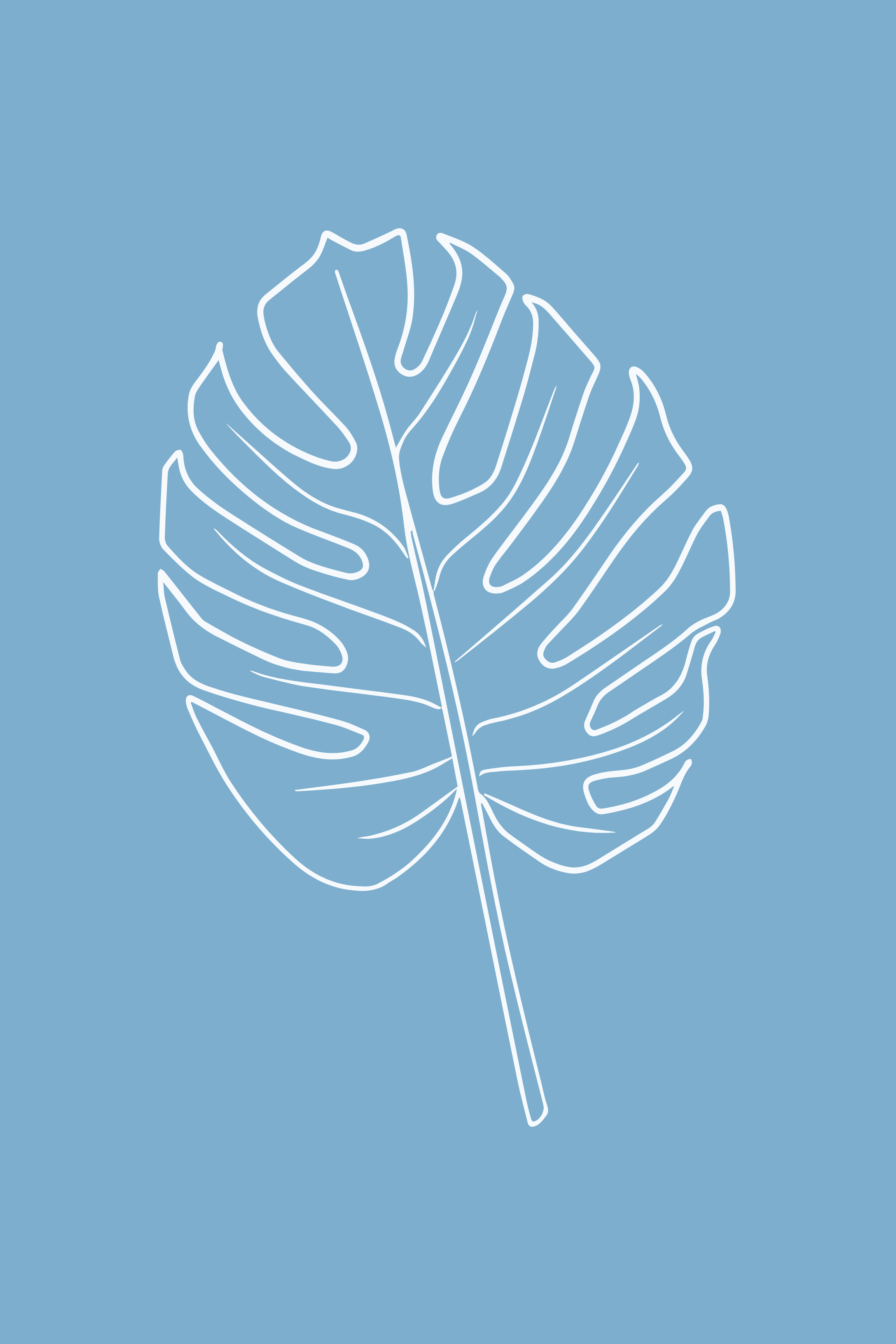 Minimalist Leaf Art Prints with Teal Background