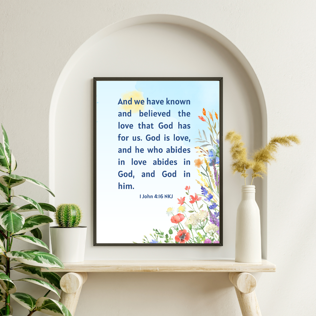 1 John 4:16 Bible Verse Poster