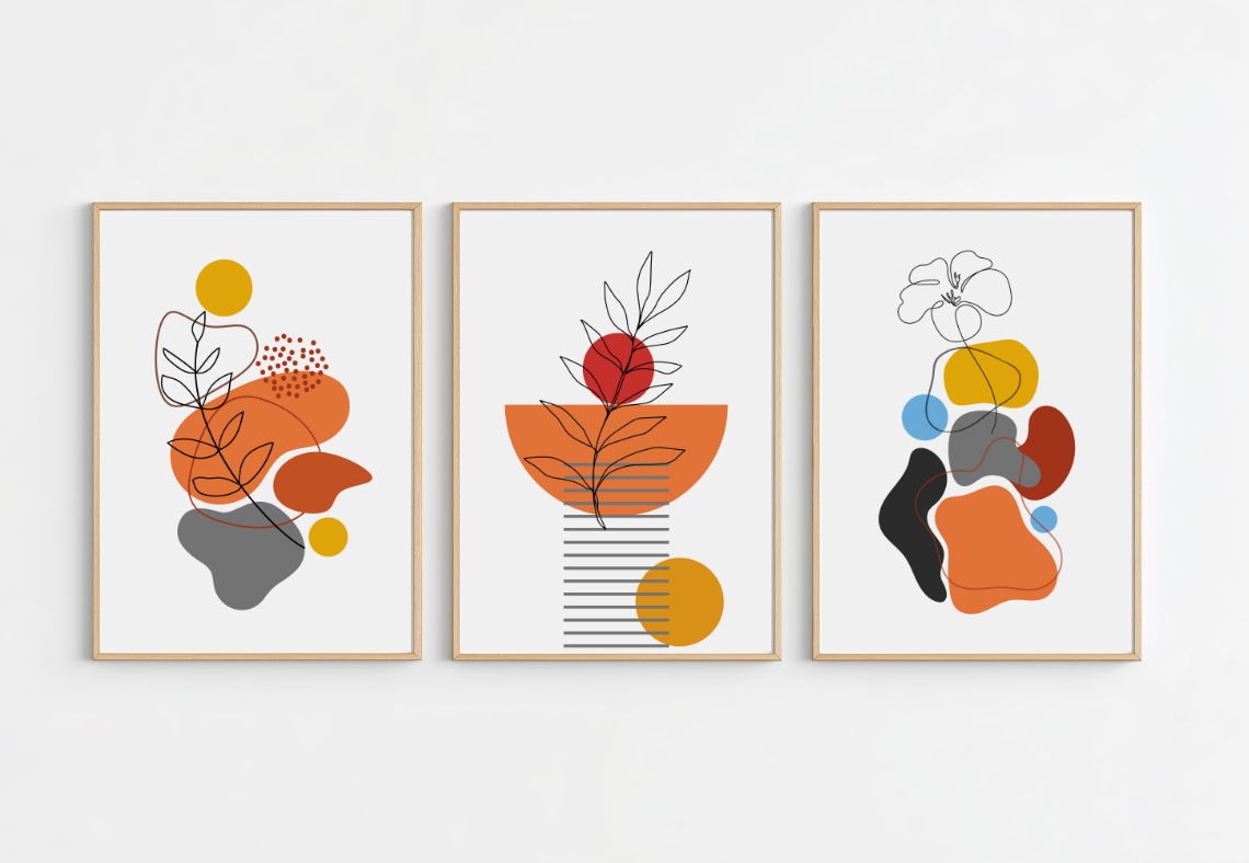 Modern Abstract Wall Art | Orange