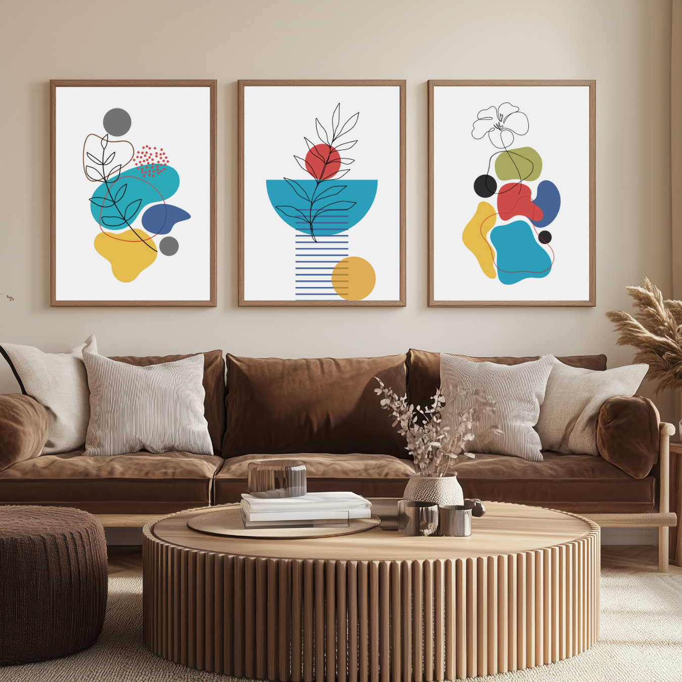Modern Abstract Wall Art | Vibrant Teal