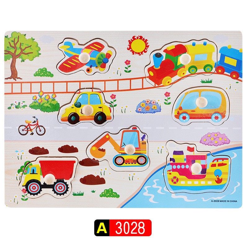 First Vehicles Wooden Peg Puzzle (7-Piece)