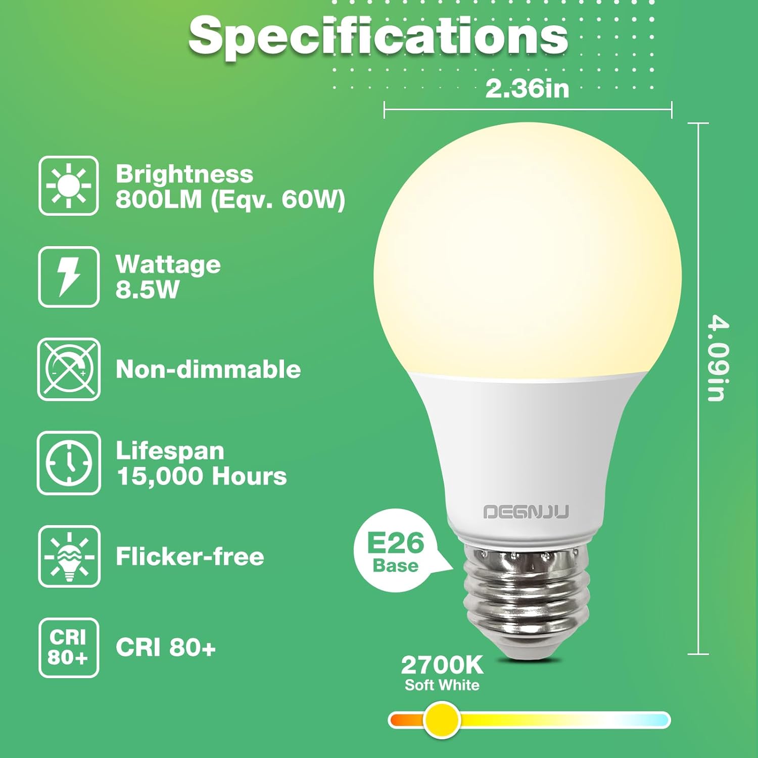 LED Light Bulbs (Set of 3)