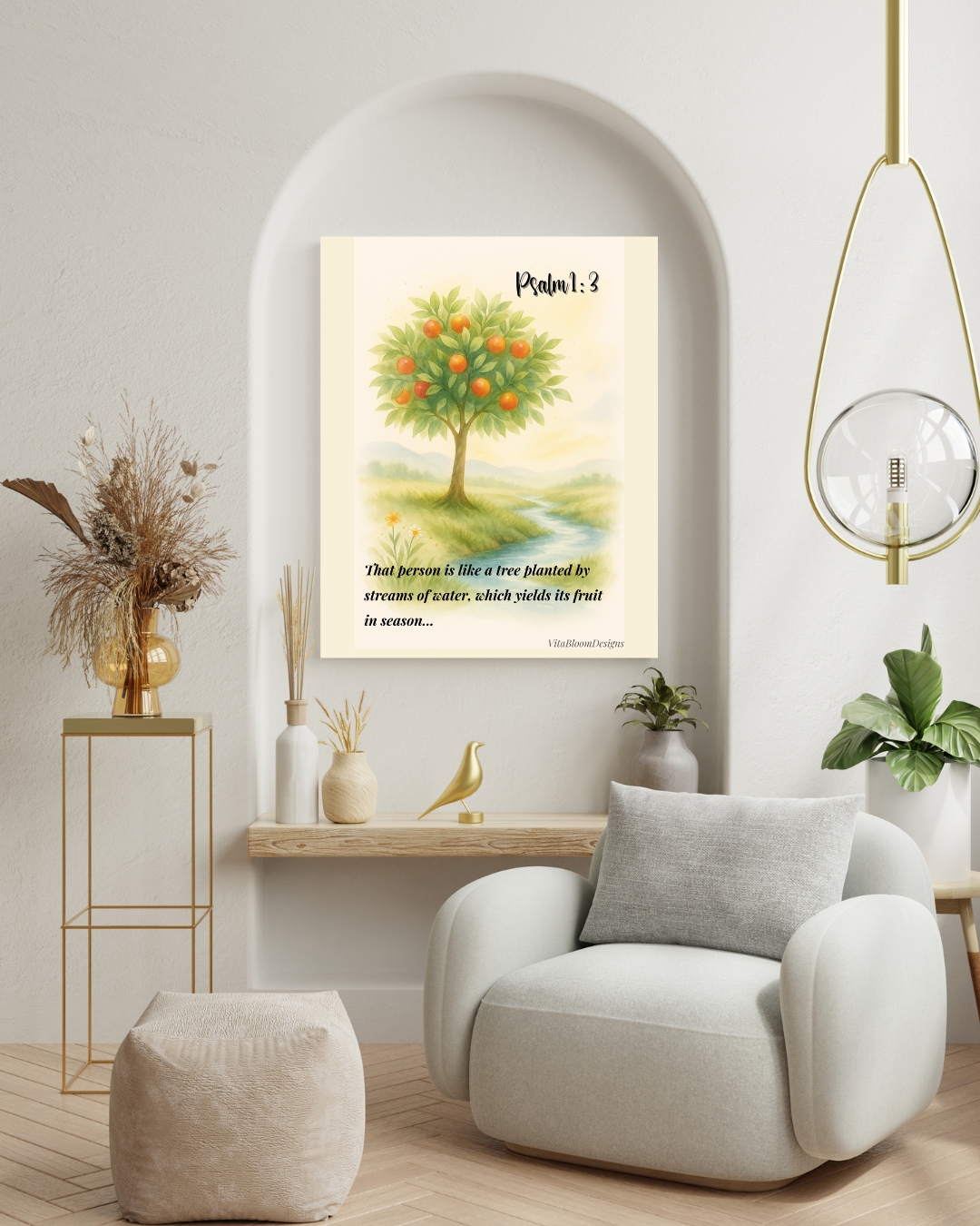 Bible Verse Wall Art – Psalm 1:3 | Christian Printable | Scripture Home Decor