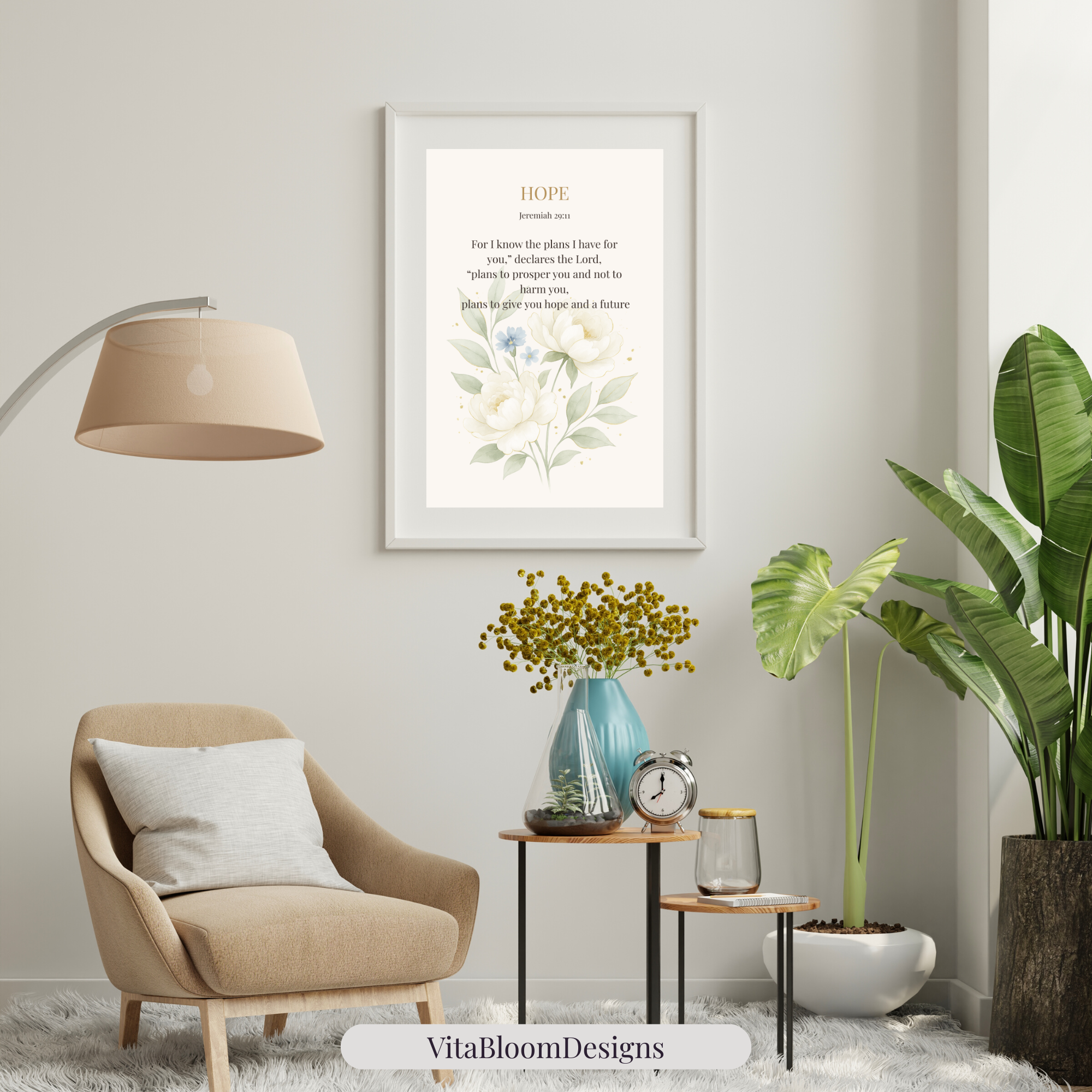 Faith Hope Love Floral Bible Verse Prints | Christian Decor (Digital Download)