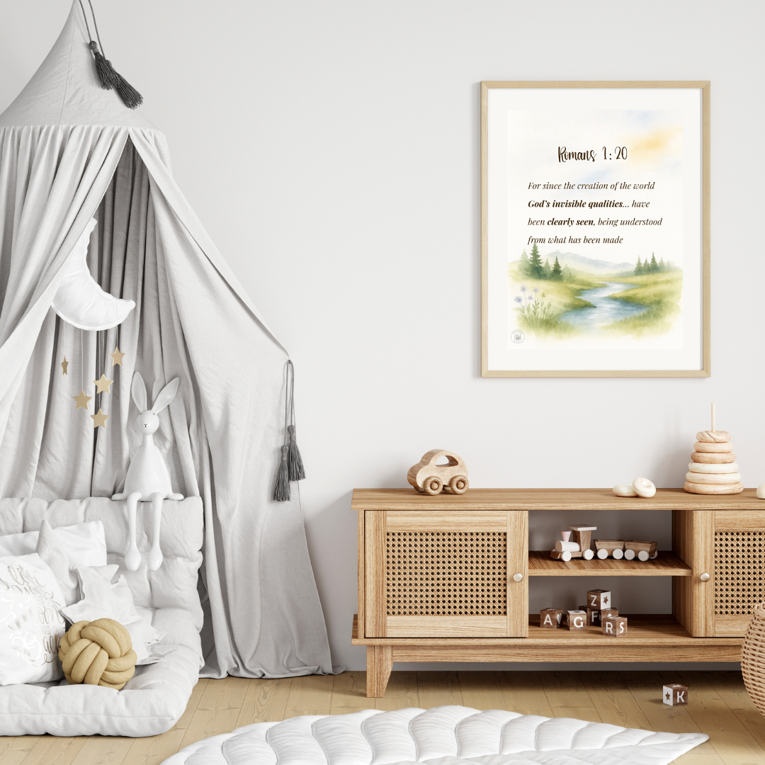 Bible Verse Wall Art – Romans 1:20 | Christian Printable Scripture | Digital Download Home Decor