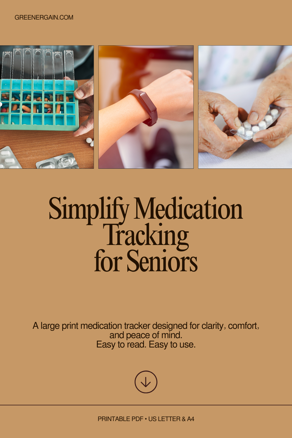 Large Print Medication Tracker – Printable PDF (US Letter) 