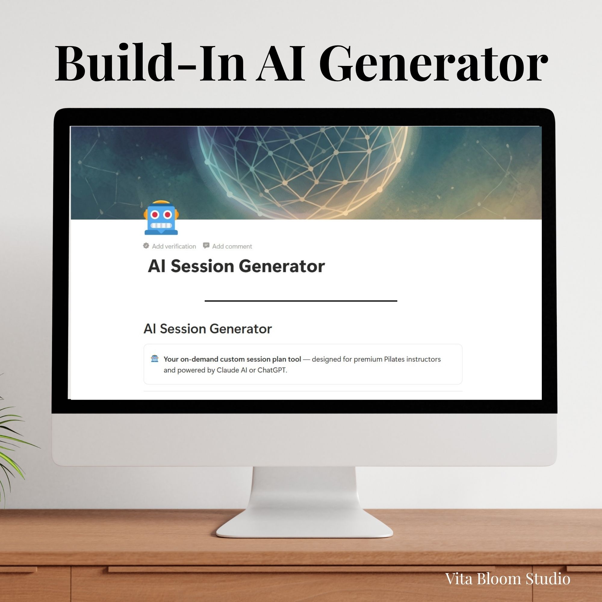 Pilates Hip Stabilization Notion Template | 12-Week Client Planner, AI Generator (Digital Download)
